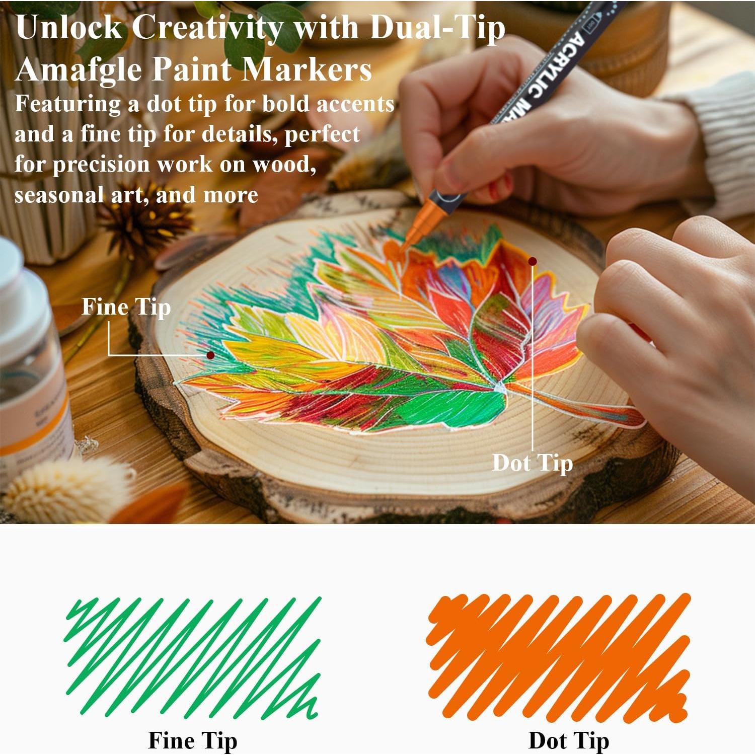 Set de 24 Marcadores de Pintura Acrílica Doble Punta Amafgle