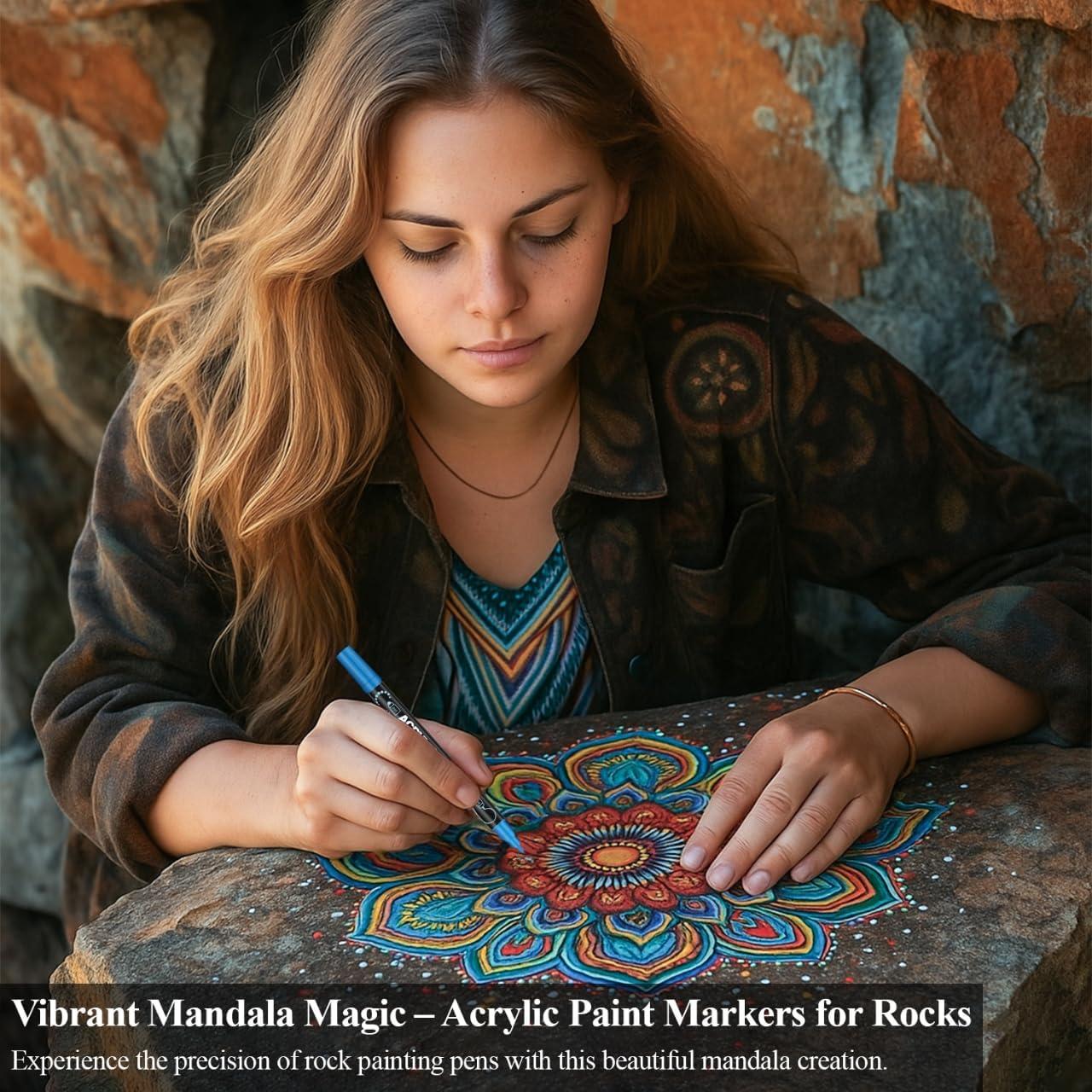 Set de 24 Marcadores de Pintura Acrílica Doble Punta Amafgle