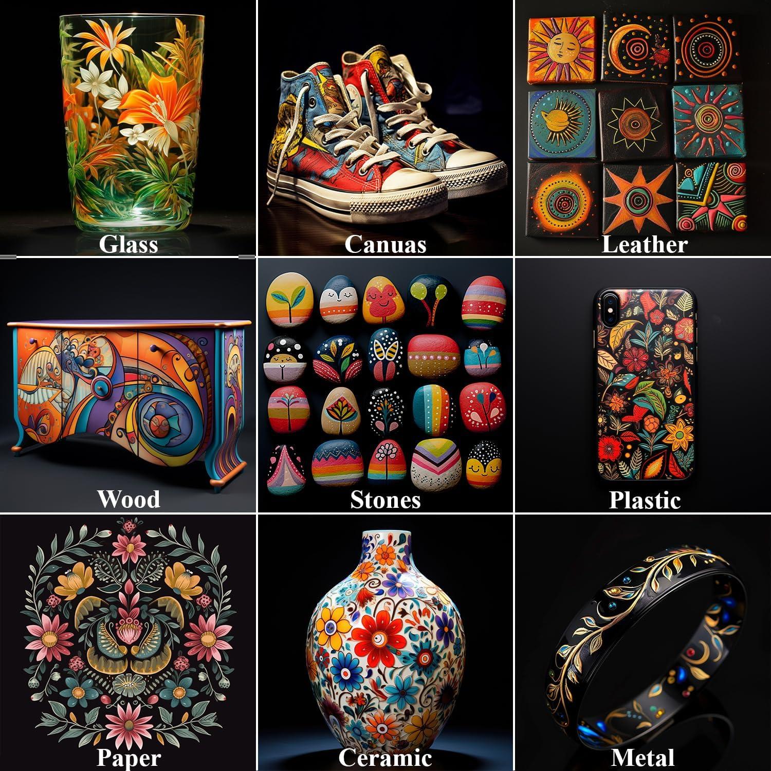 Set de 24 Marcadores de Pintura Acrílica Doble Punta Amafgle