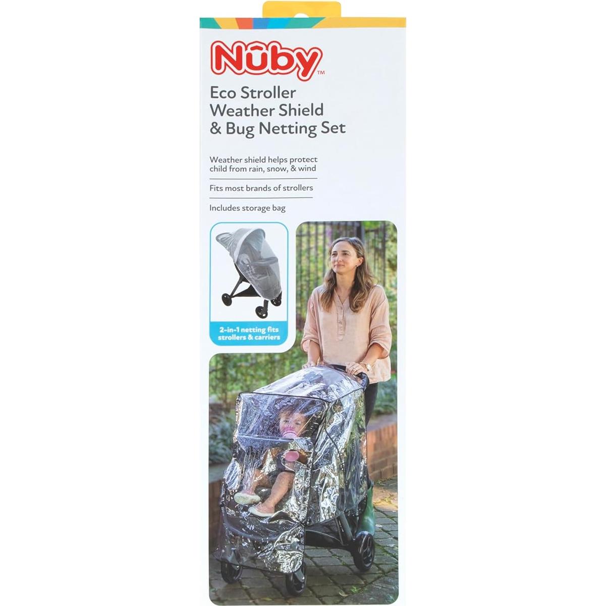Cubierta de Lluvia y Red para Mosquitos Nuby Eco - Para Cochecitos