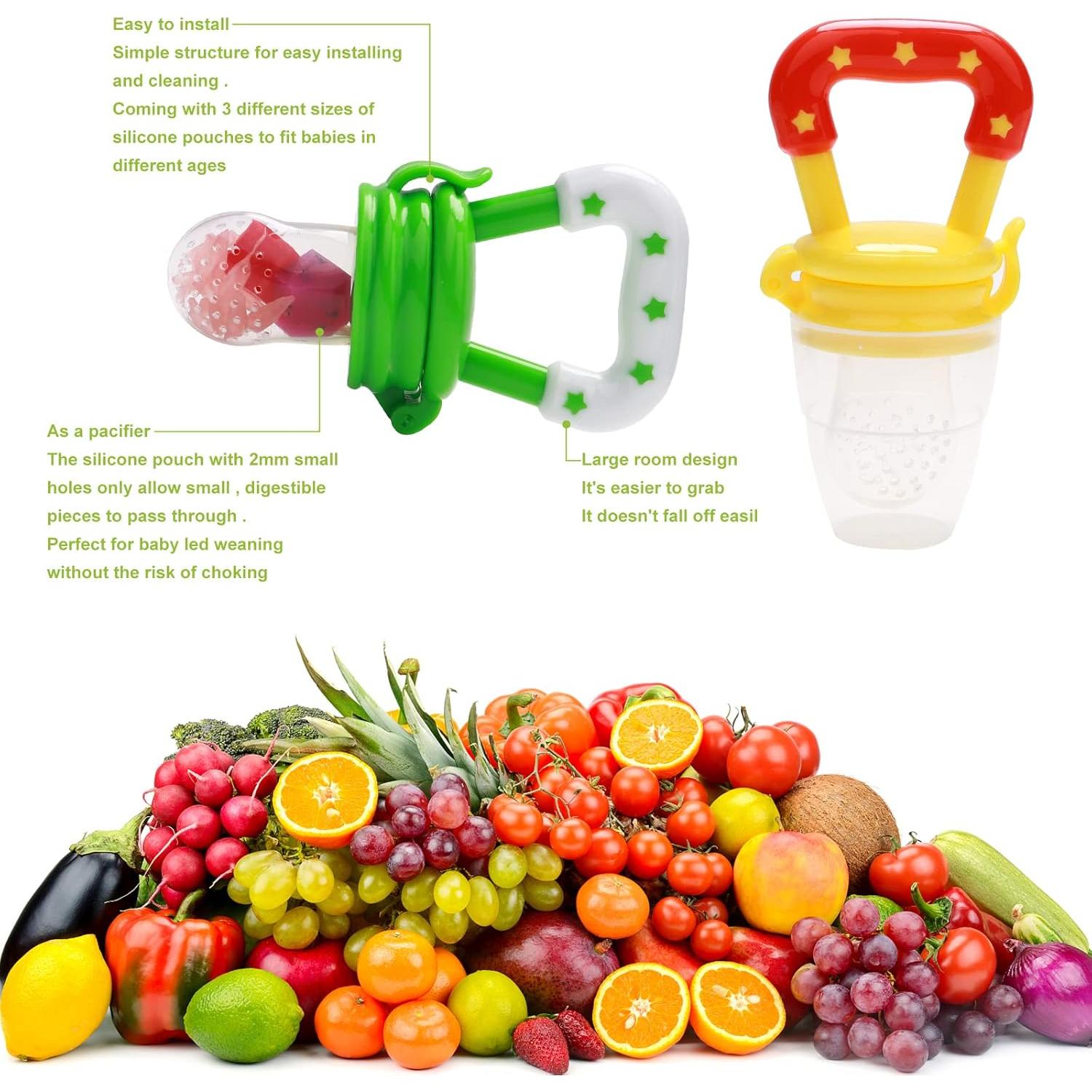 Set de Dispensadores de Comida para Bebé Welcoyo - 3 Pcs + Cuchara 90ML