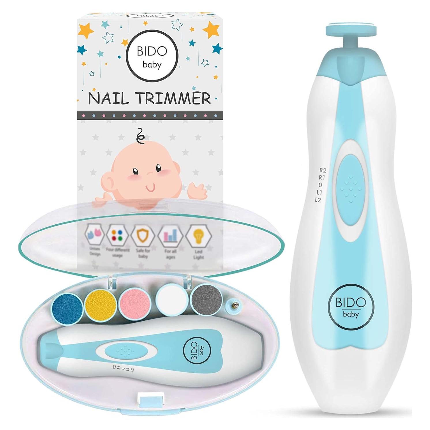 Cortador de Uñas Eléctrico BIDO para Bebés y Niños, Azul