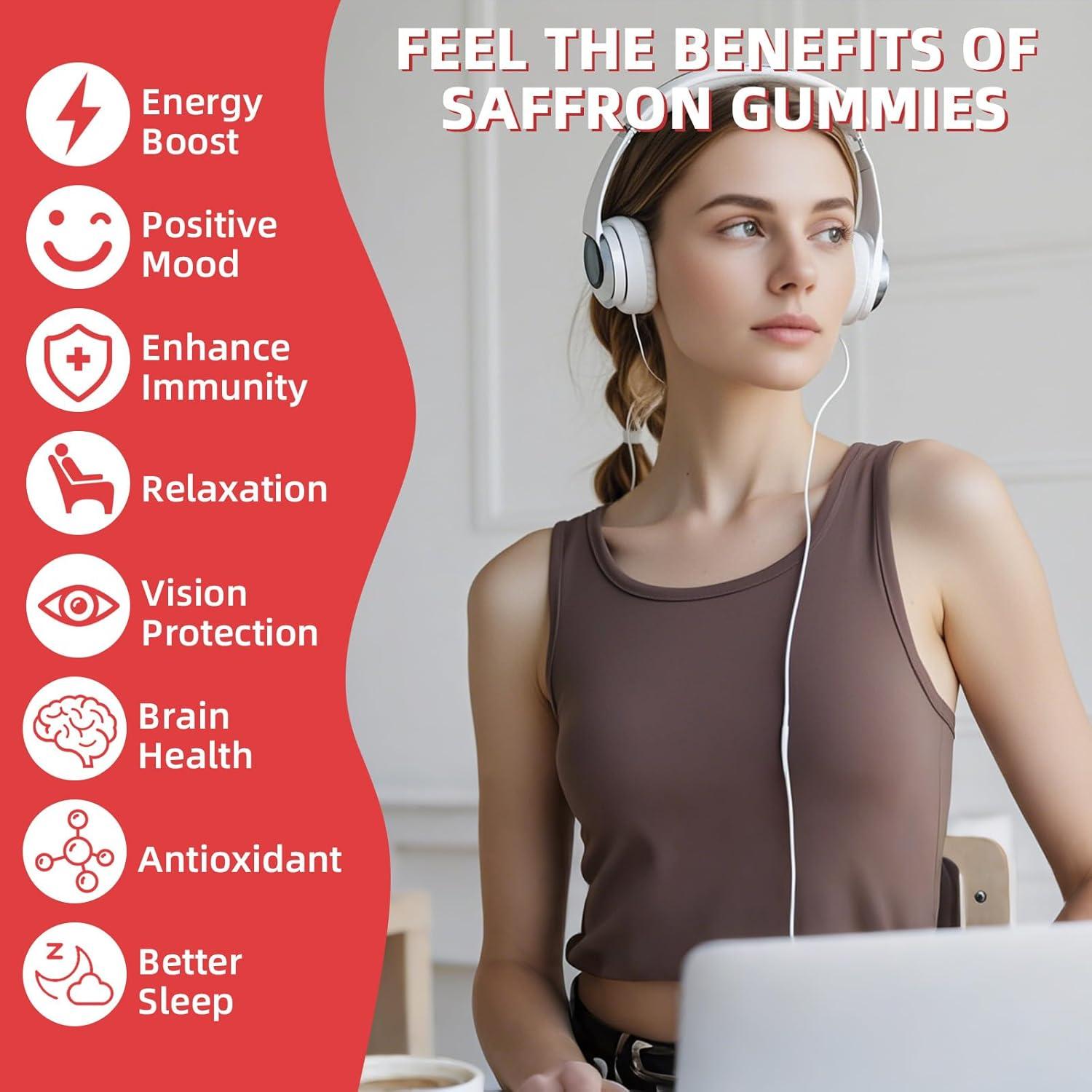 Gomitas de Azafrán Orgánico Wellcatcher 60 Unidades Sabor Fresa