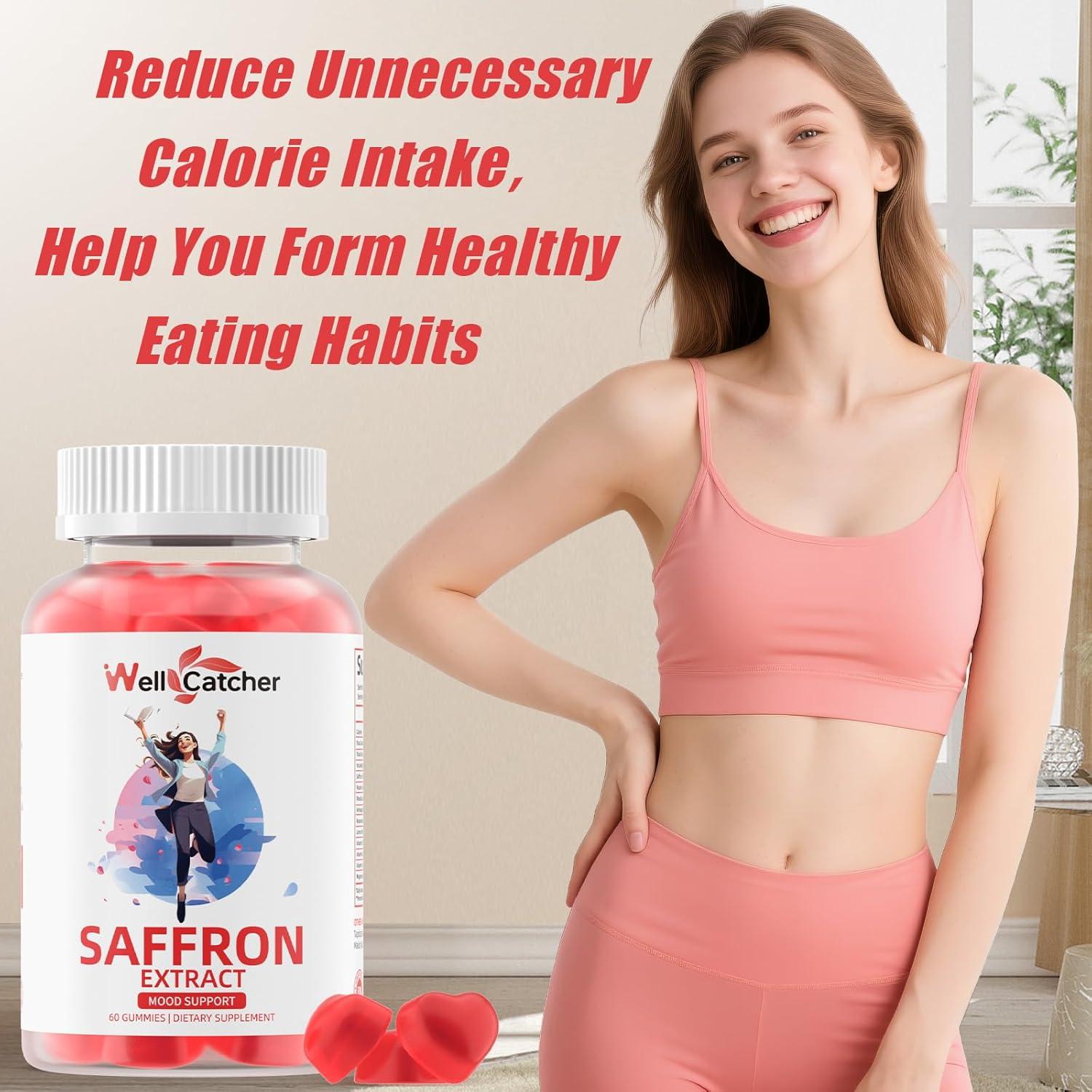 Gomitas de Azafrán Orgánico Wellcatcher 60 Unidades Sabor Fresa