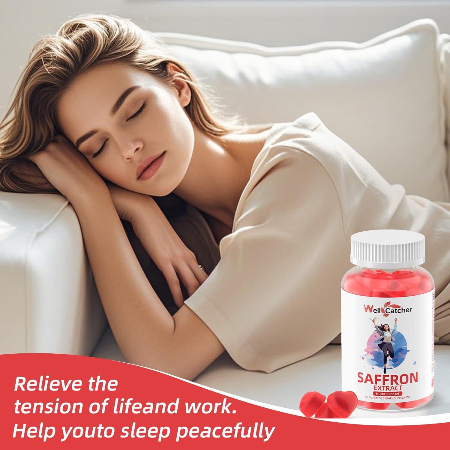 Gomitas de Azafrán Orgánico Wellcatcher 60 Unidades Sabor Fresa