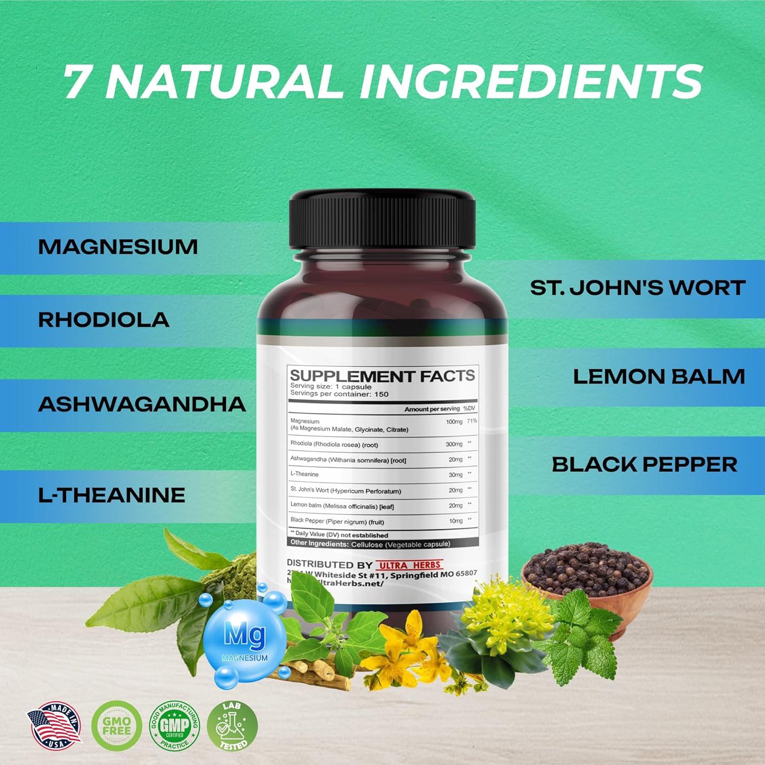 Suplemento Rhodiola Rosea Ultra Herbs 150 cápsulas 7-en-1