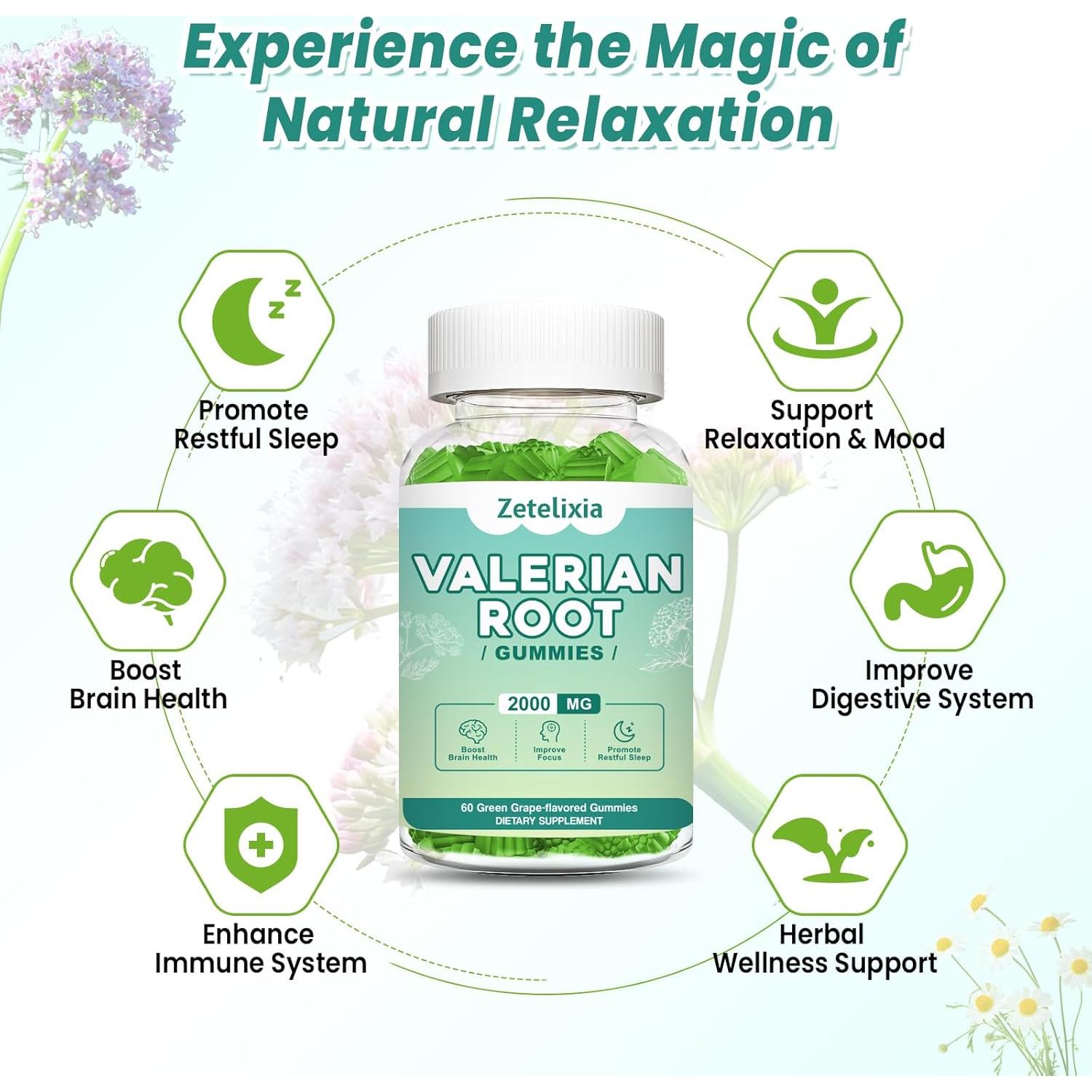 Gomitas de Raíz de Valeriana Orgánica Zetelixia 60 Unidades