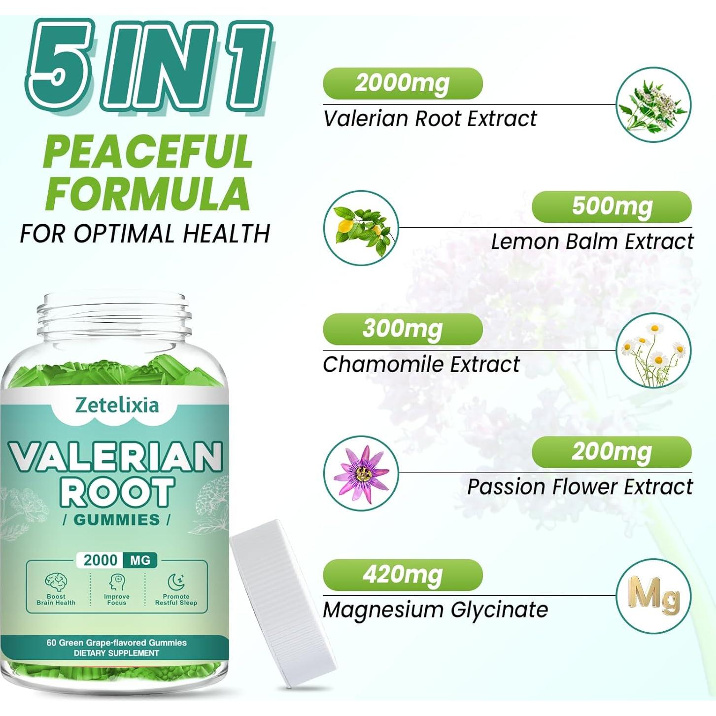 Gomitas de Raíz de Valeriana Orgánica Zetelixia 60 Unidades