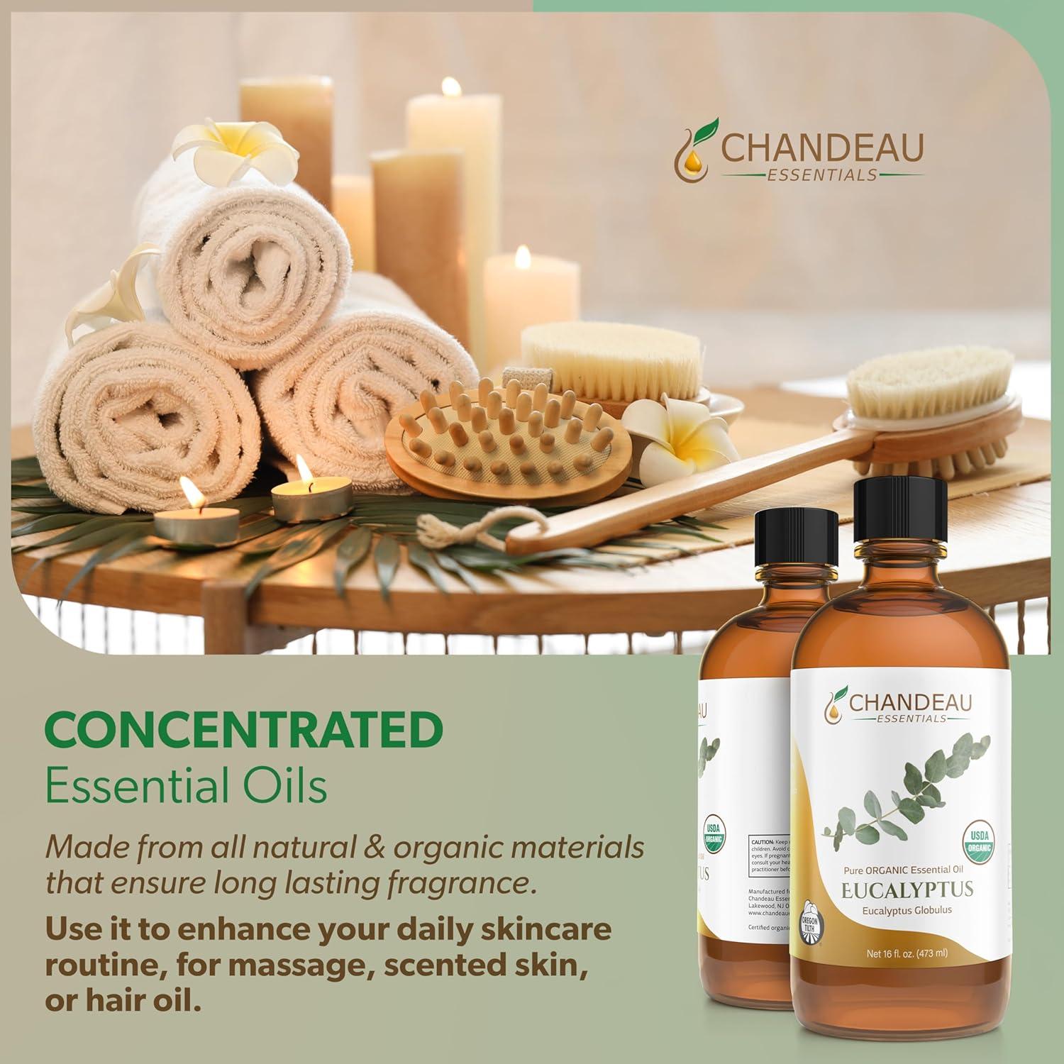 Aceite Esencial Orgánico Puro Eucalipto Chandeau 473 ml