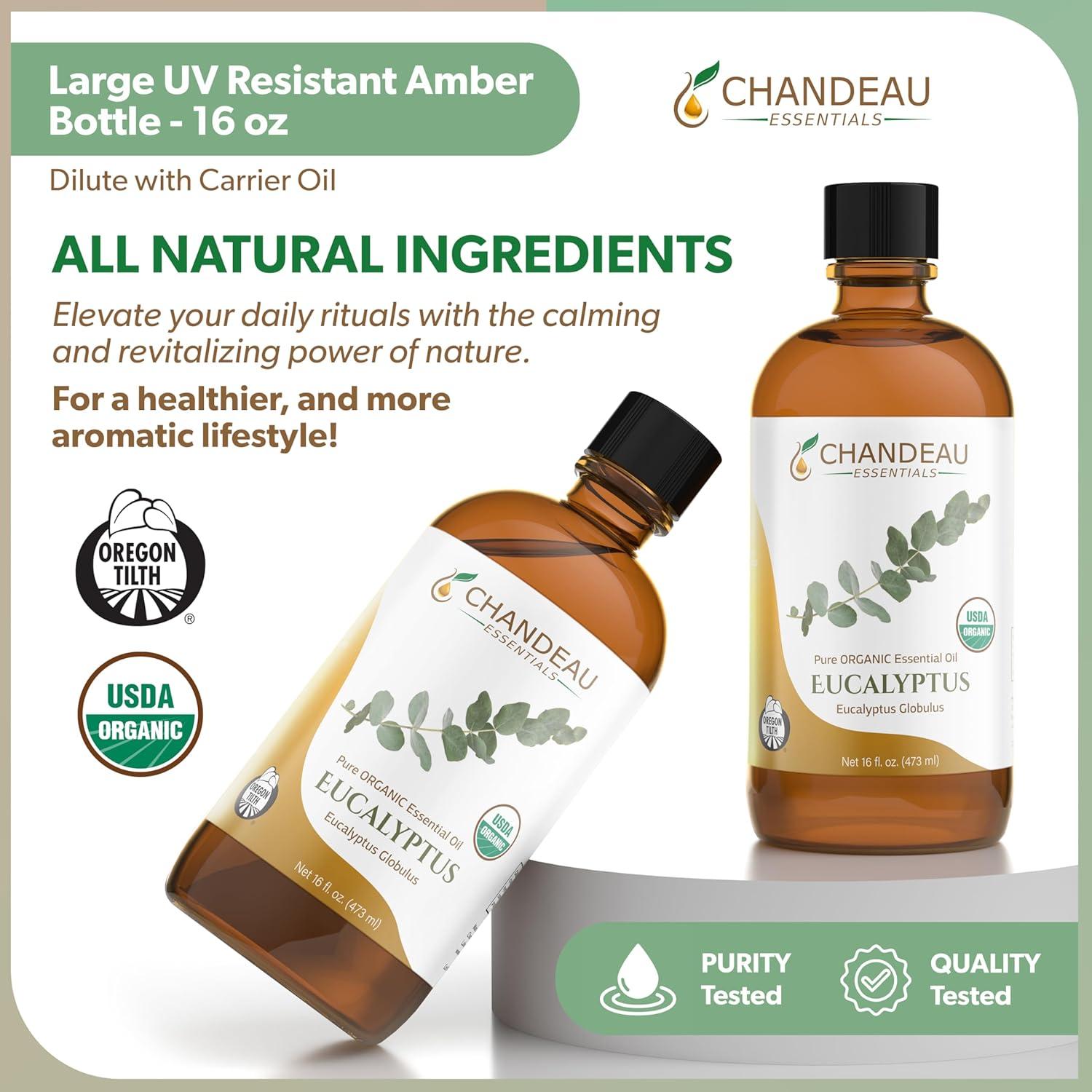 Aceite Esencial Orgánico Puro Eucalipto Chandeau 473 ml