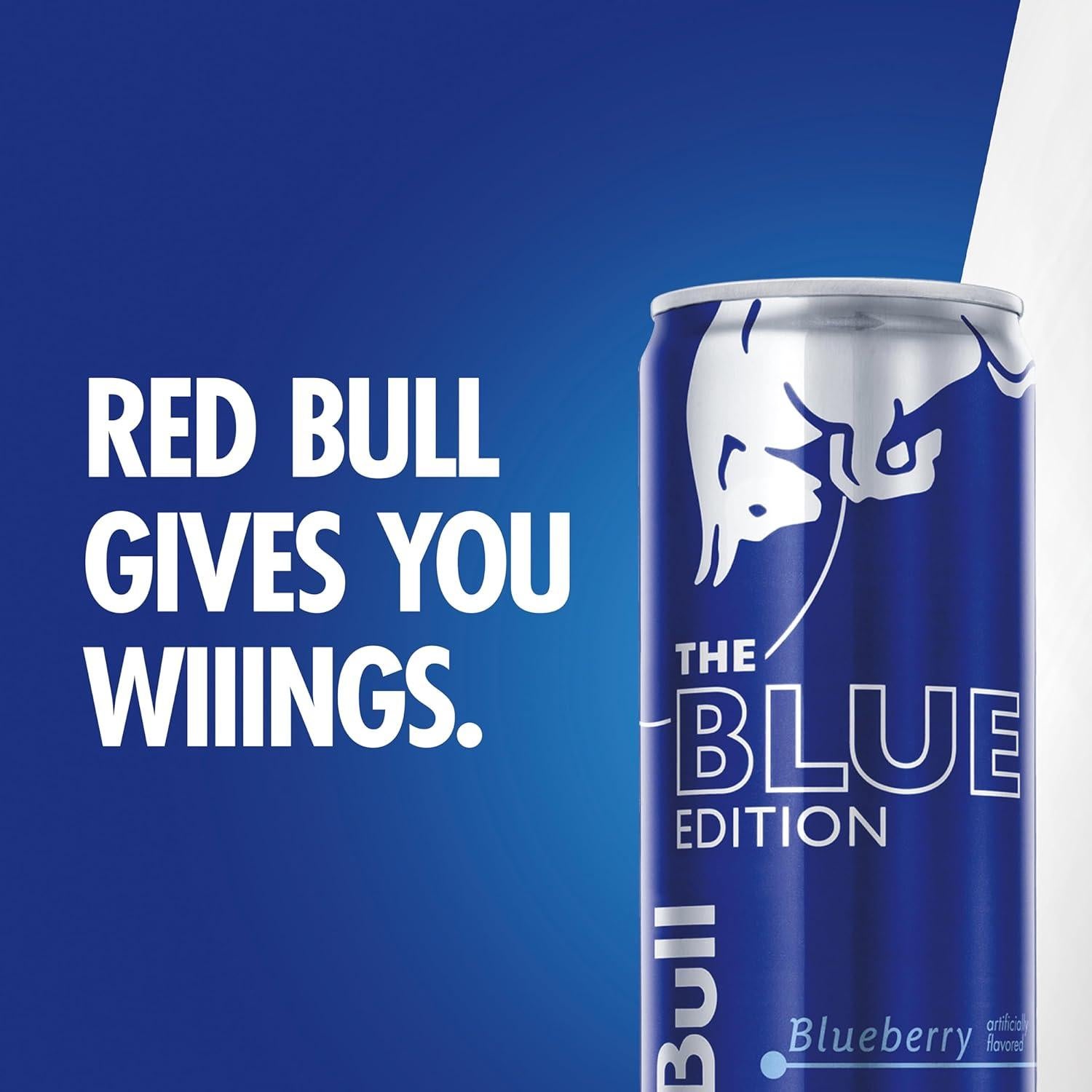 Red Bull Edición Azul Bebida Energética Arándano 4 Latas 8.4 oz