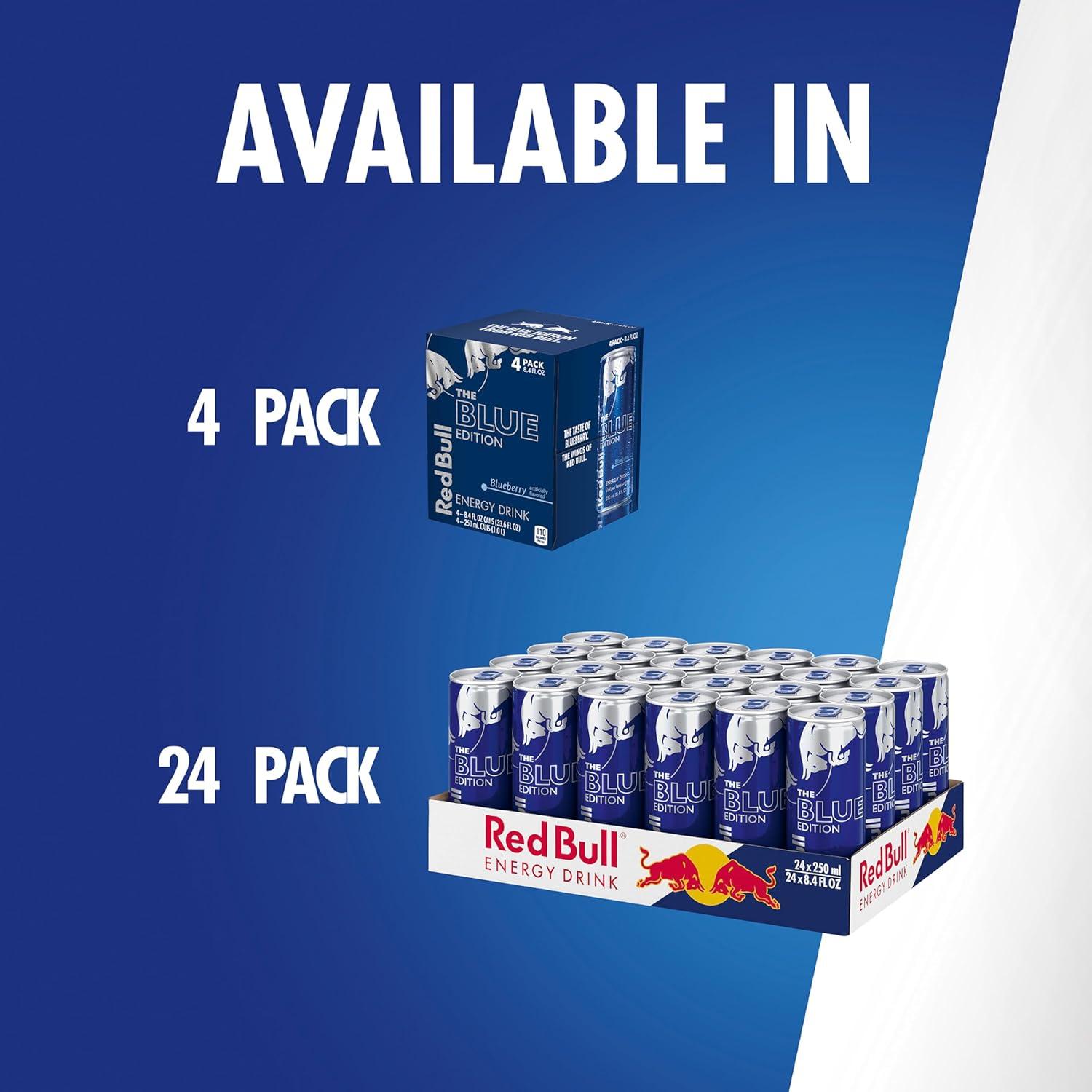 Red Bull Edición Azul Bebida Energética Arándano 4 Latas 8.4 oz