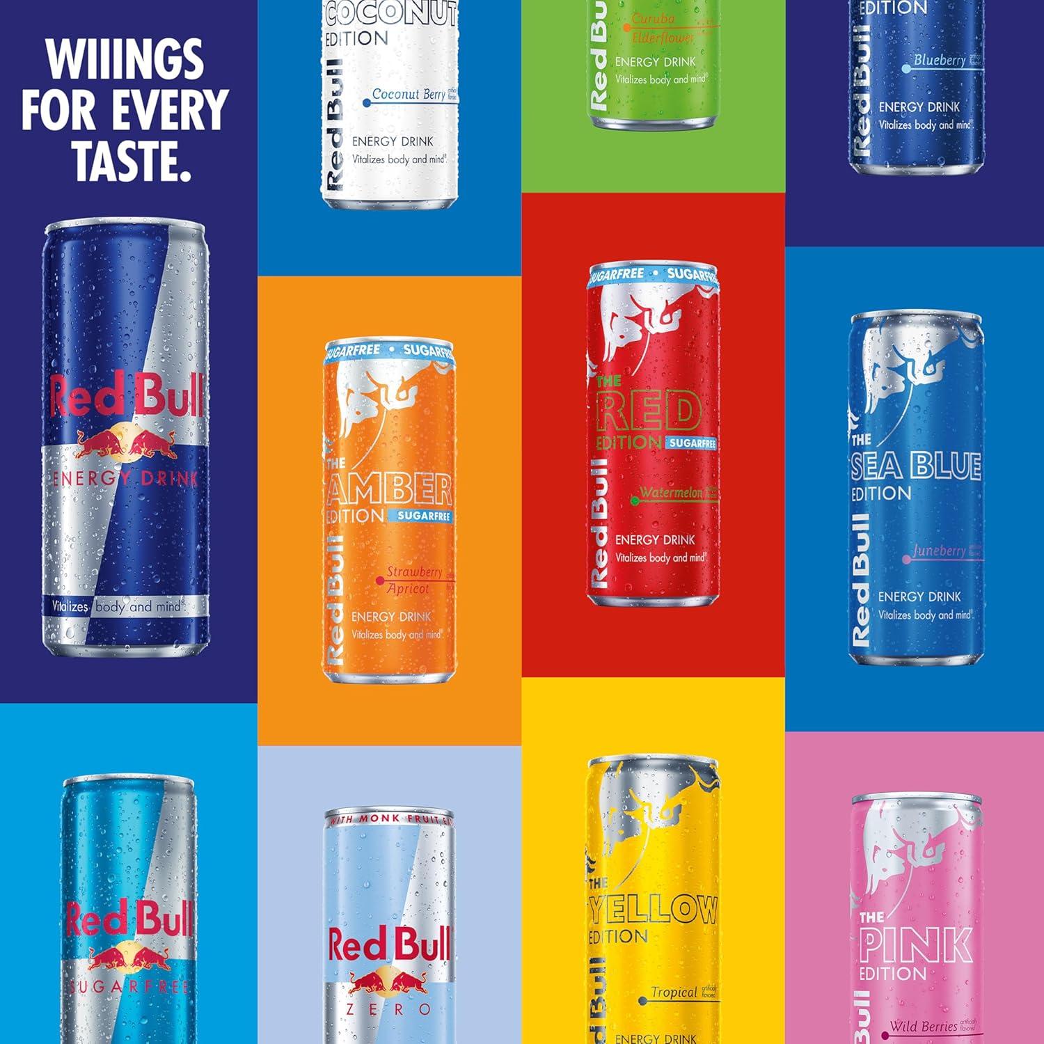 Red Bull Edición Azul Bebida Energética Arándano 4 Latas 8.4 oz