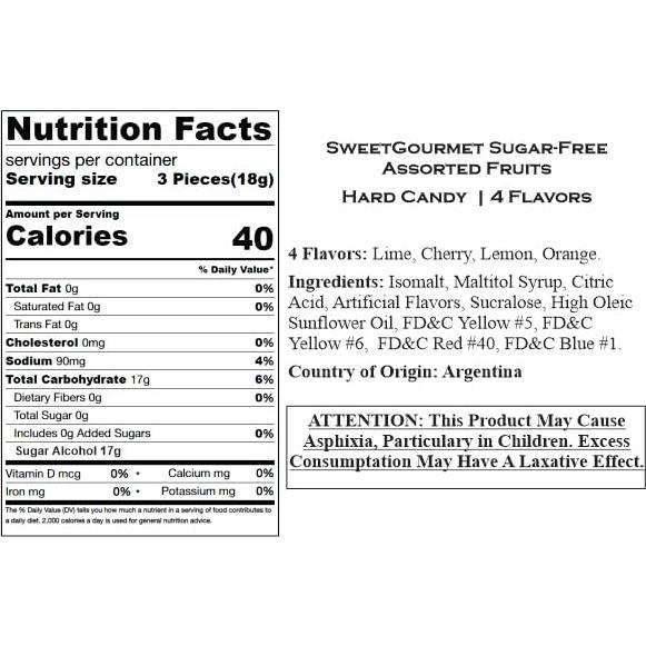 Dulces Sin Azúcar Gourmet 0.91Kg - 4 Sabores Variados