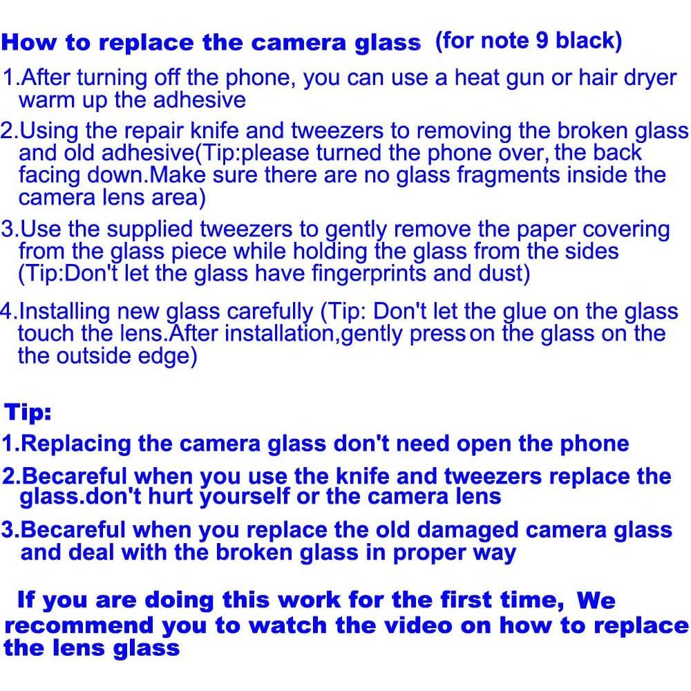 Reemplazo Lente Cristal Cámara Trasera YUYOND para Samsung Galaxy Note 9