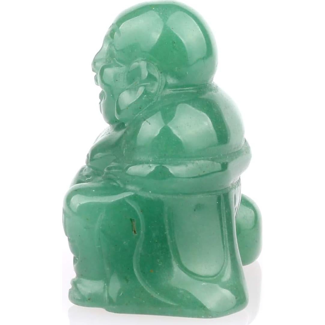 Estatua Buda Feliz Aventurina Verde 38mm Feng Shui
