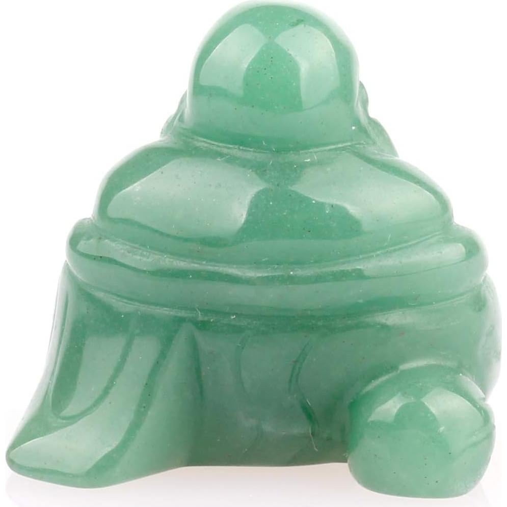 Estatua Buda Feliz Aventurina Verde 38mm Feng Shui