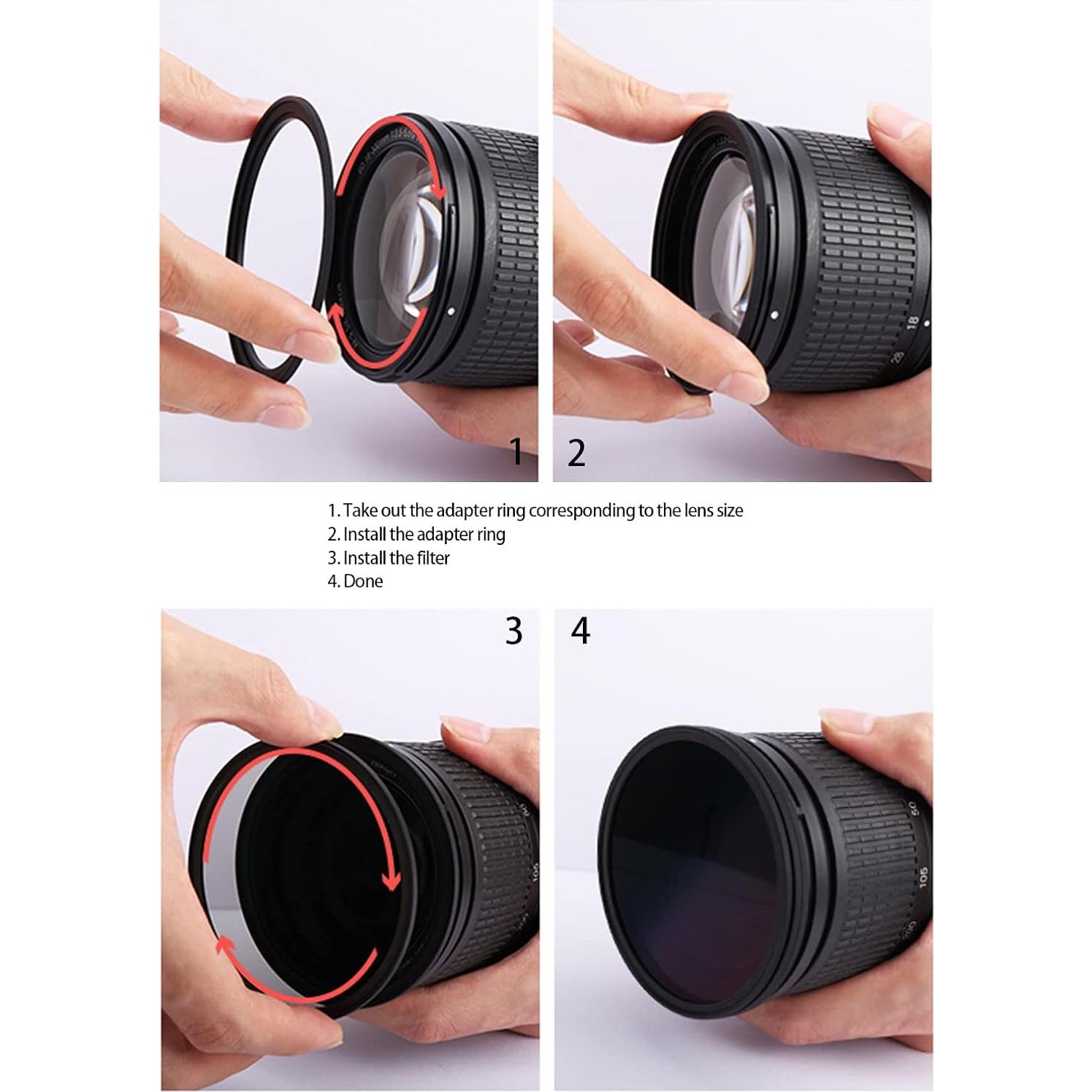 Anillo Adaptador de Filtro 62mm a 52mm BETUYESS - Aluminio