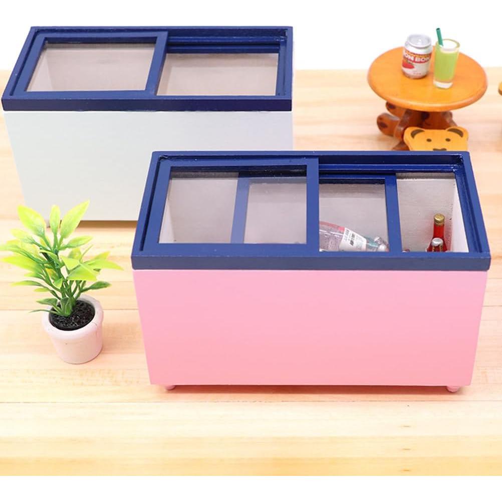 Congelador Miniatura de Madera Vintage 12x7.3x6.1cm Ibasenice