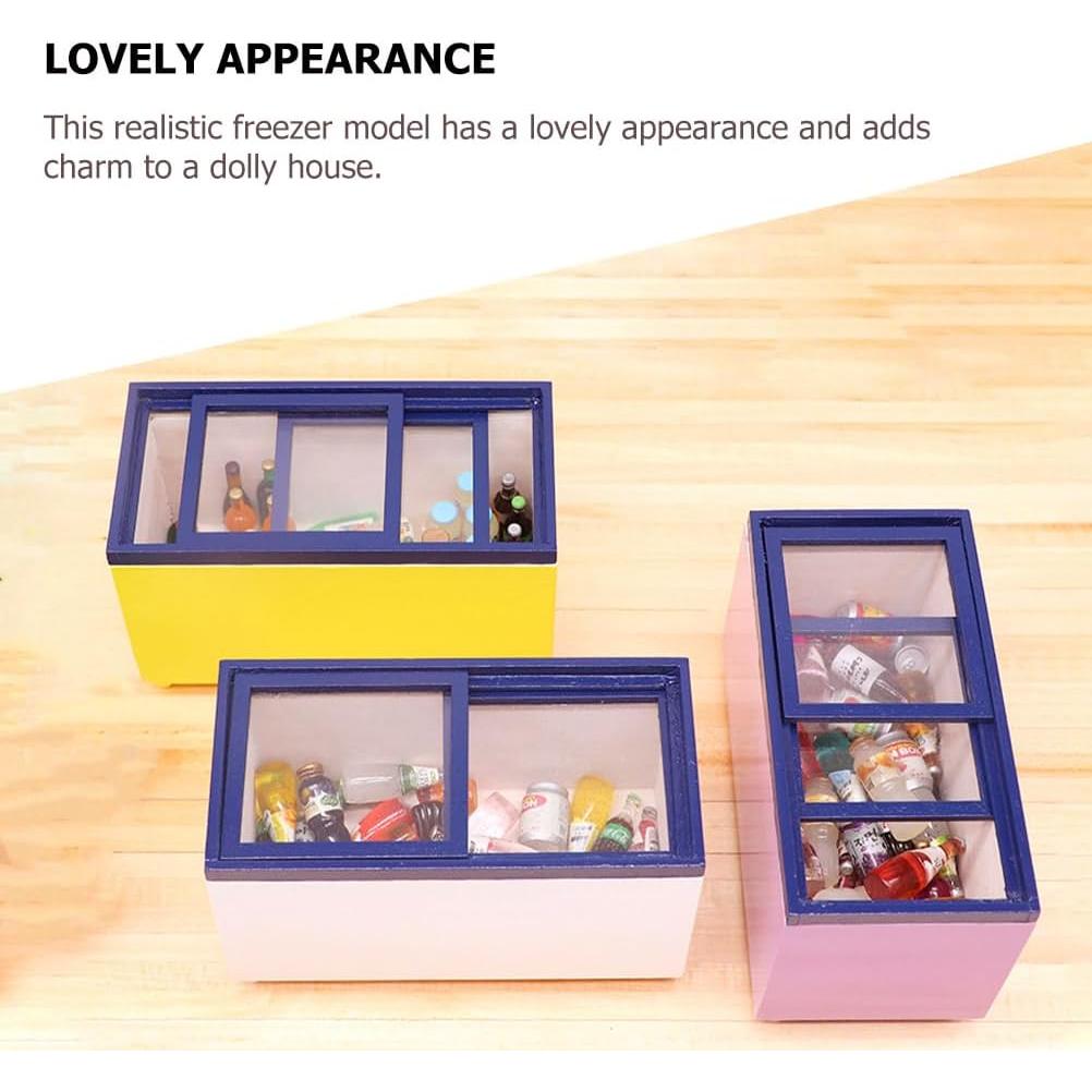Congelador Miniatura de Madera Vintage 12x7.3x6.1cm Ibasenice