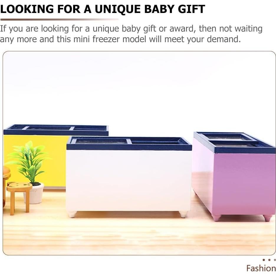 Congelador Miniatura de Madera Vintage 12x7.3x6.1cm Ibasenice