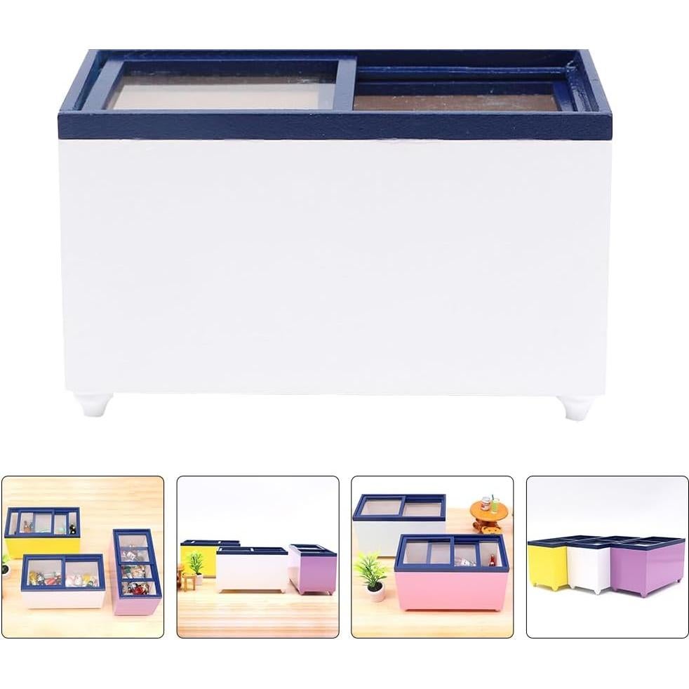 Congelador Miniatura de Madera Vintage 12x7.3x6.1cm Ibasenice