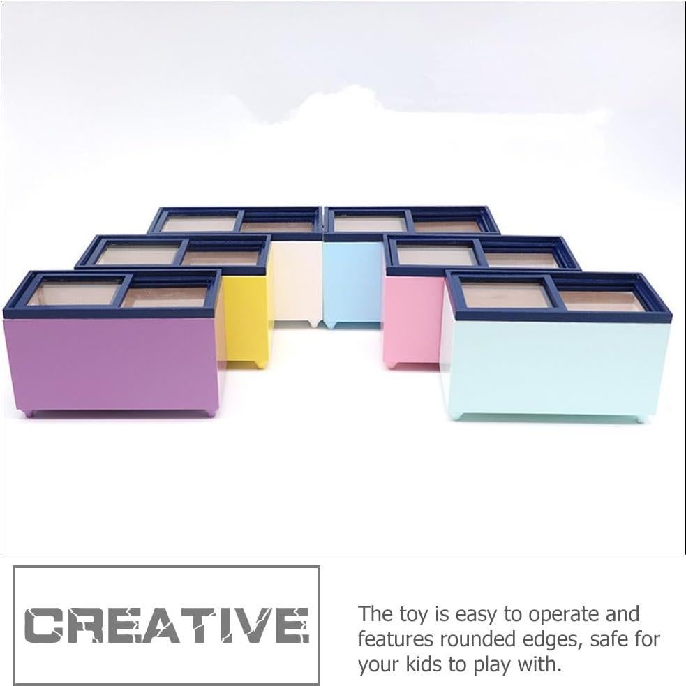 Congelador Miniatura de Madera Vintage 12x7.3x6.1cm Ibasenice