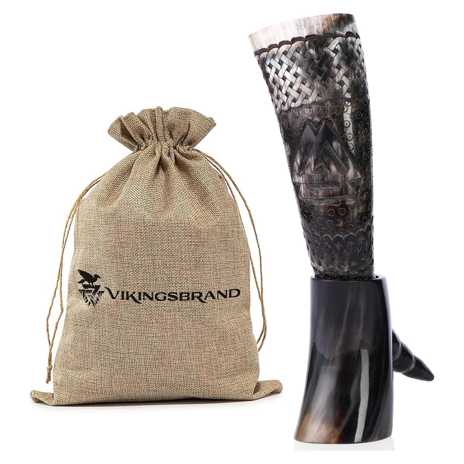 Cuerno de Bebida Vikingo VikingsBrand con Soporte - 0.59 kg