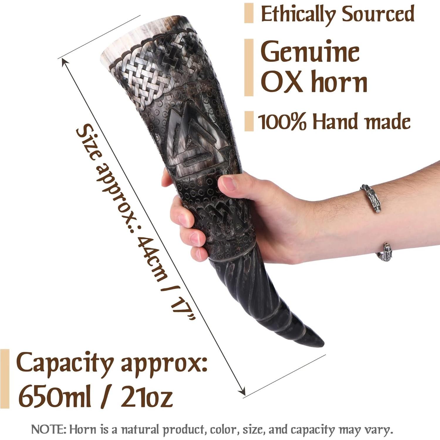 Cuerno de Bebida Vikingo VikingsBrand con Soporte - 0.59 kg