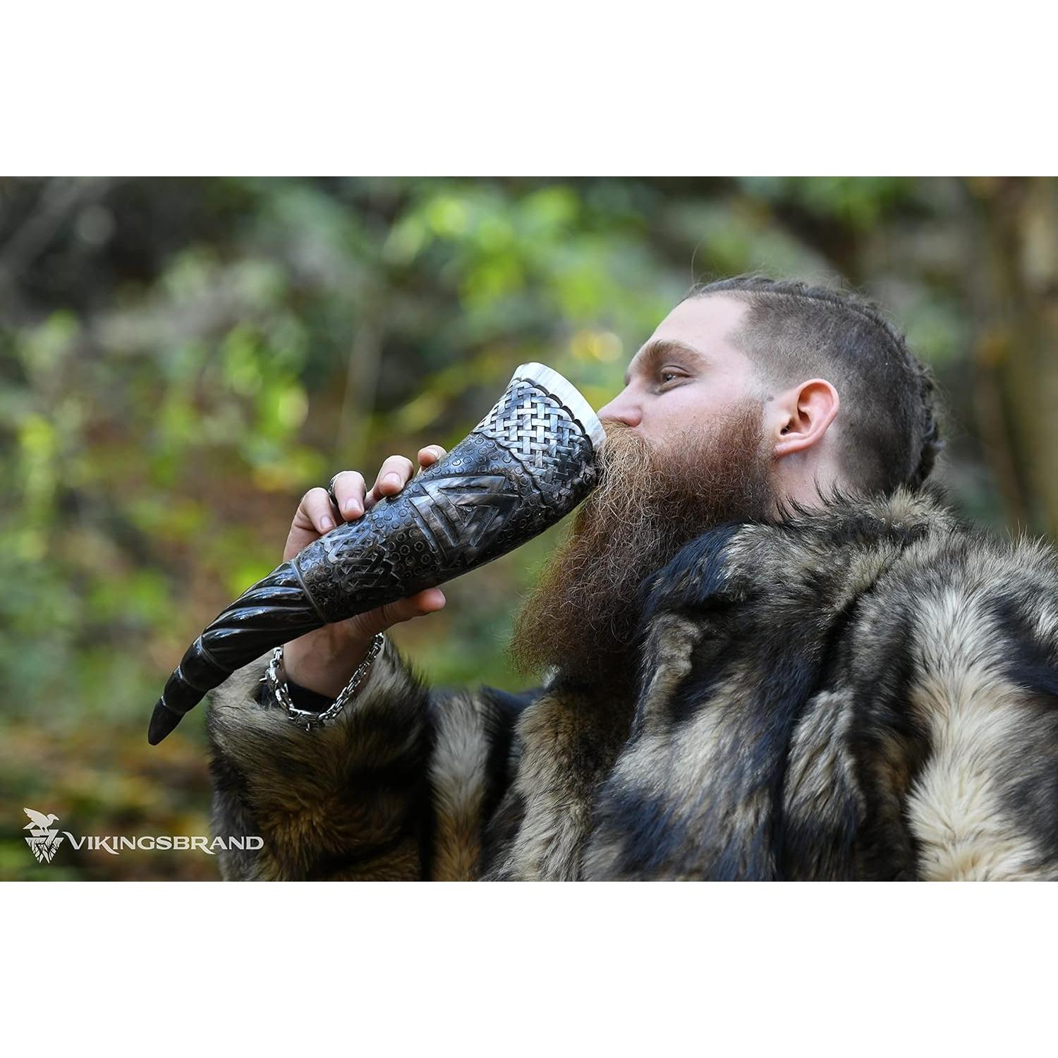 Cuerno de Bebida Vikingo VikingsBrand con Soporte - 0.59 kg