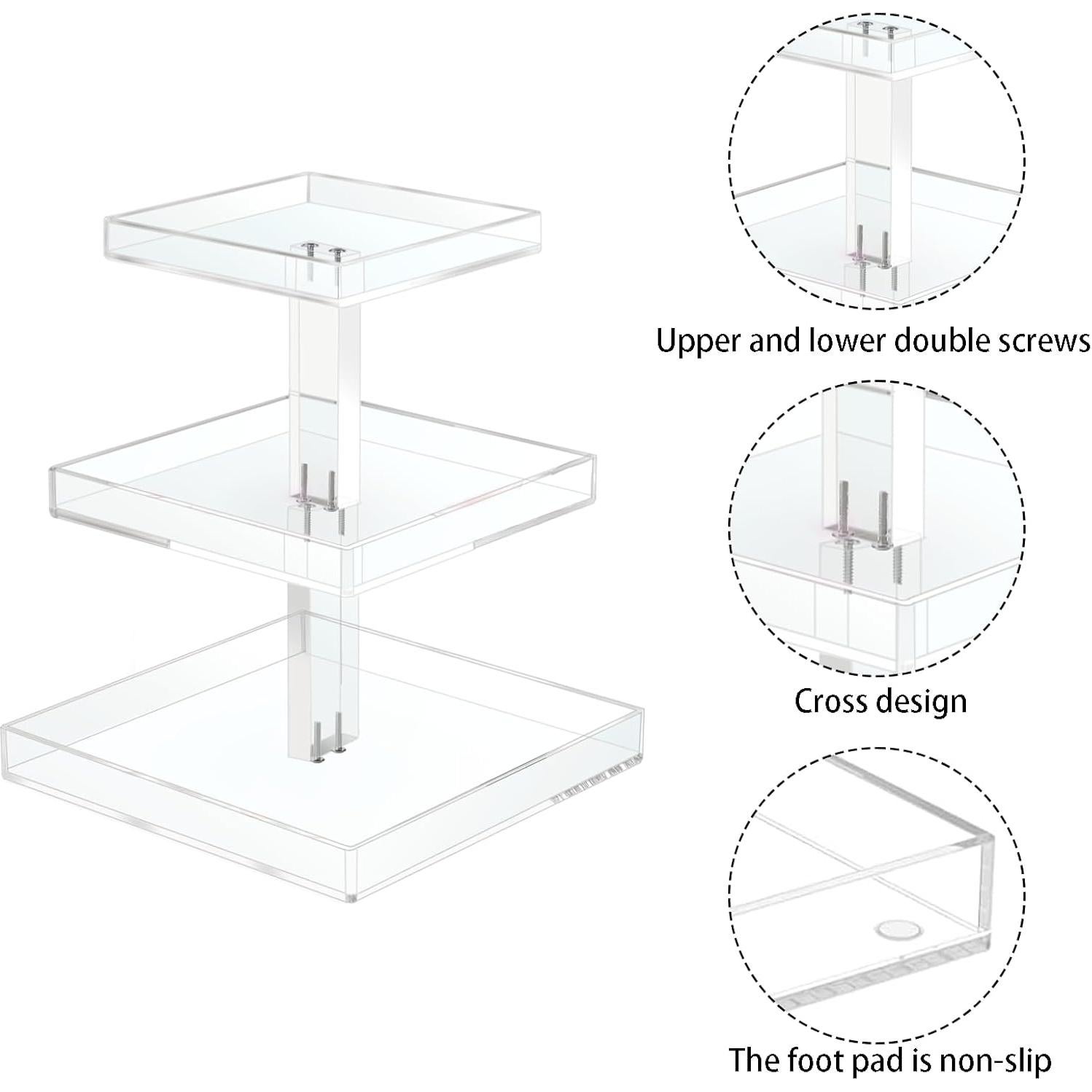 Organizador de Perfume YAGELI Acrílico Transparente 3 Niveles