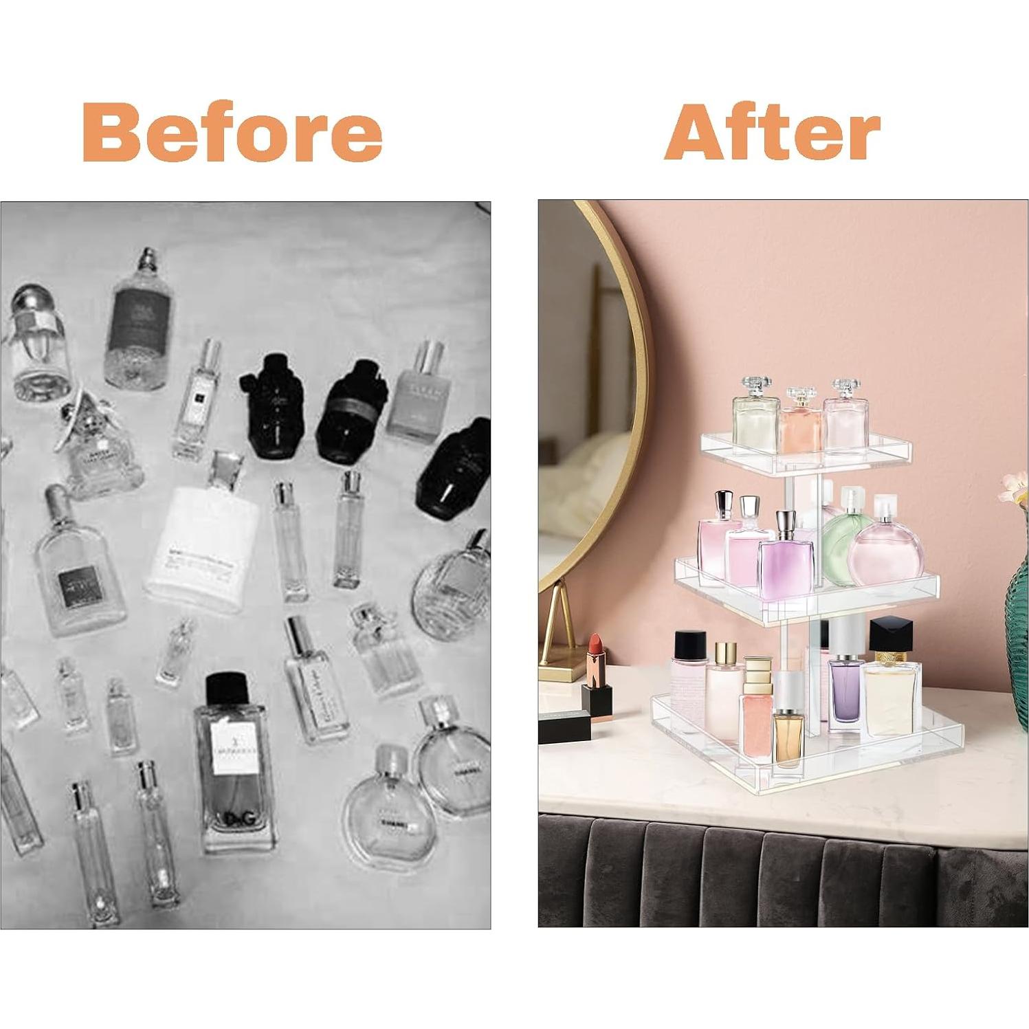 Organizador de Perfume YAGELI Acrílico Transparente 3 Niveles