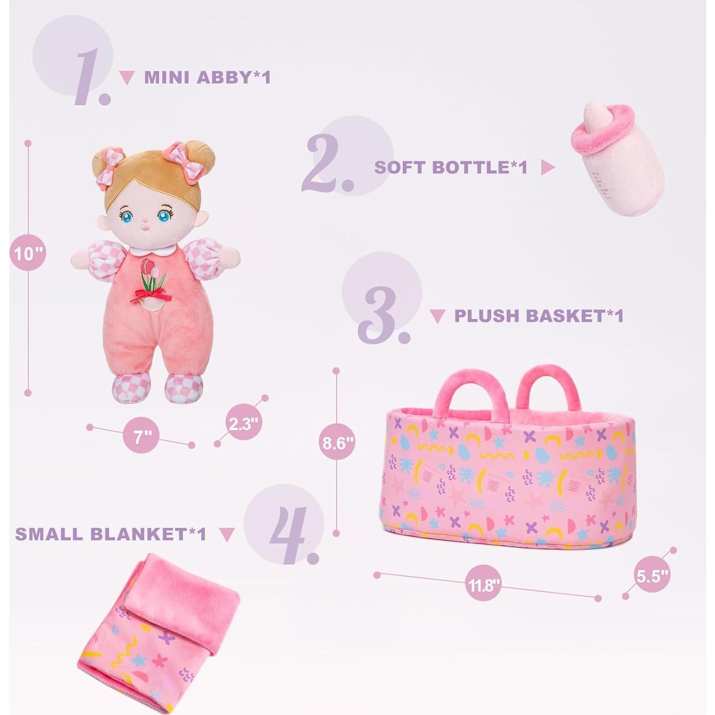 Conjunto de Muñeca Suave OUOZZZ 25.4 cm Rosa para Bebés