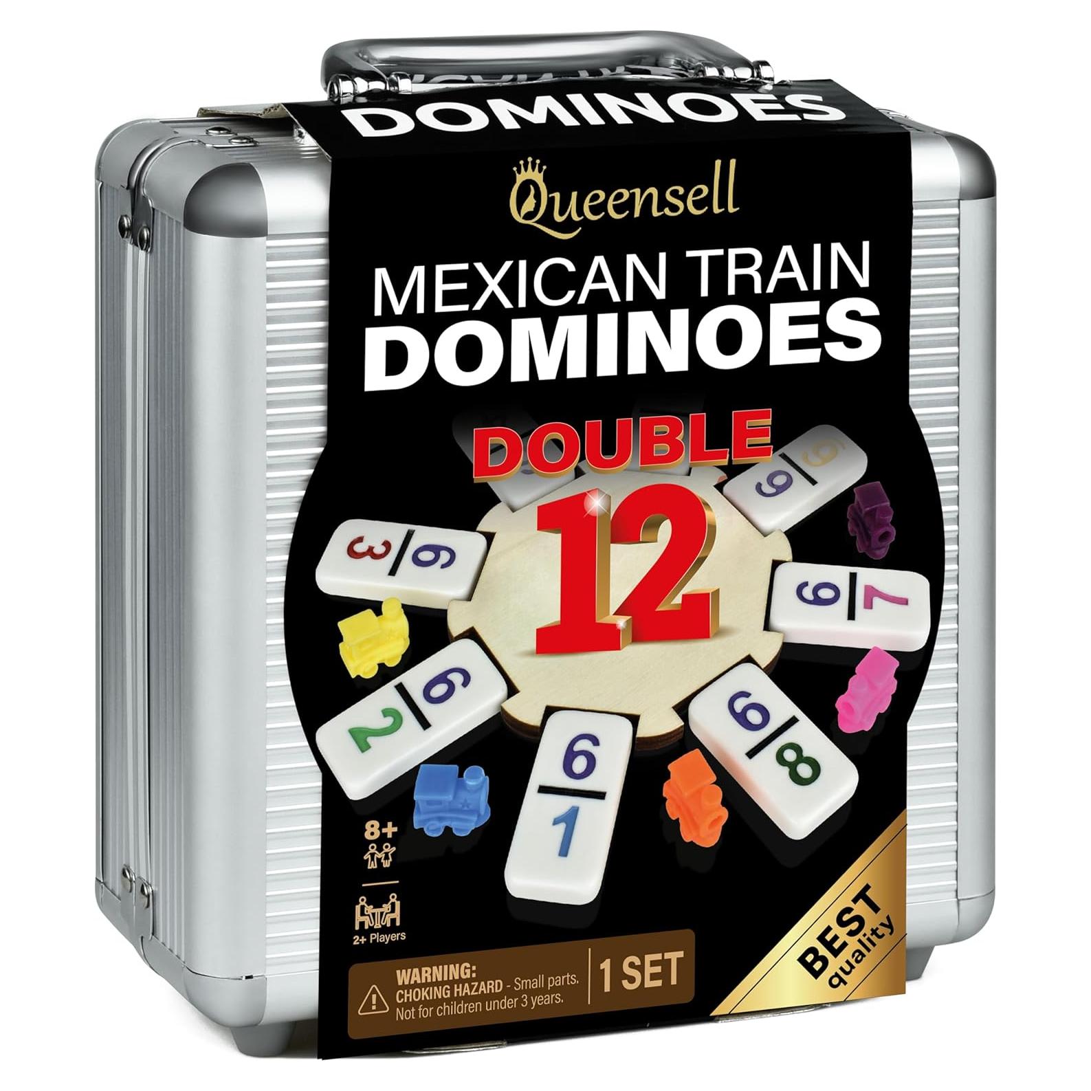Juego de Dominó Mexicano Queensell Doble 12 con Estuche