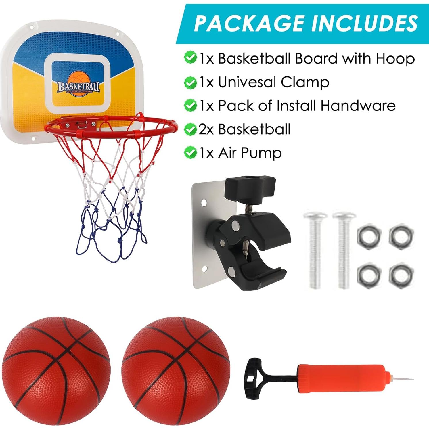 Aro de Baloncesto UROVIBOSCR para Trampolín con 2 Pelotas