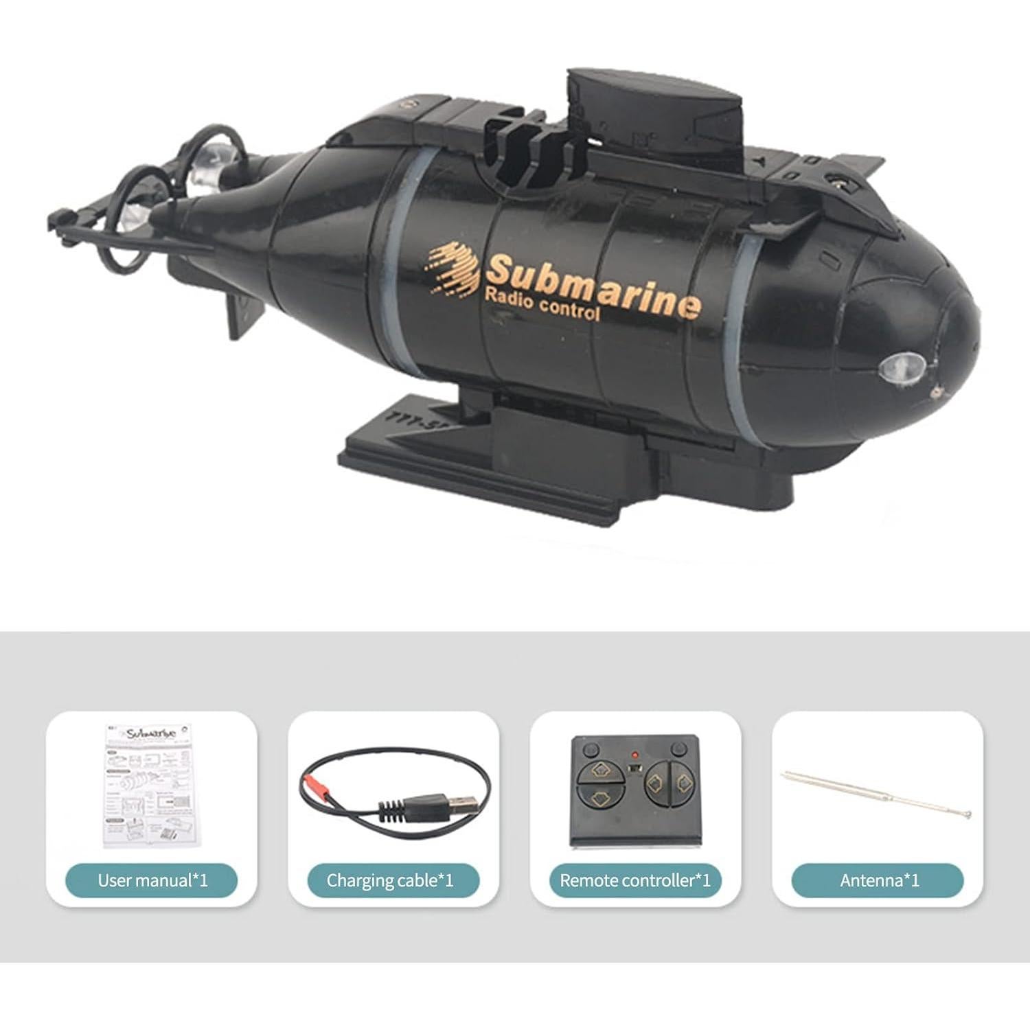 Submarino RC GoolRC 6CH Negro, Juguete Acuático para Niños