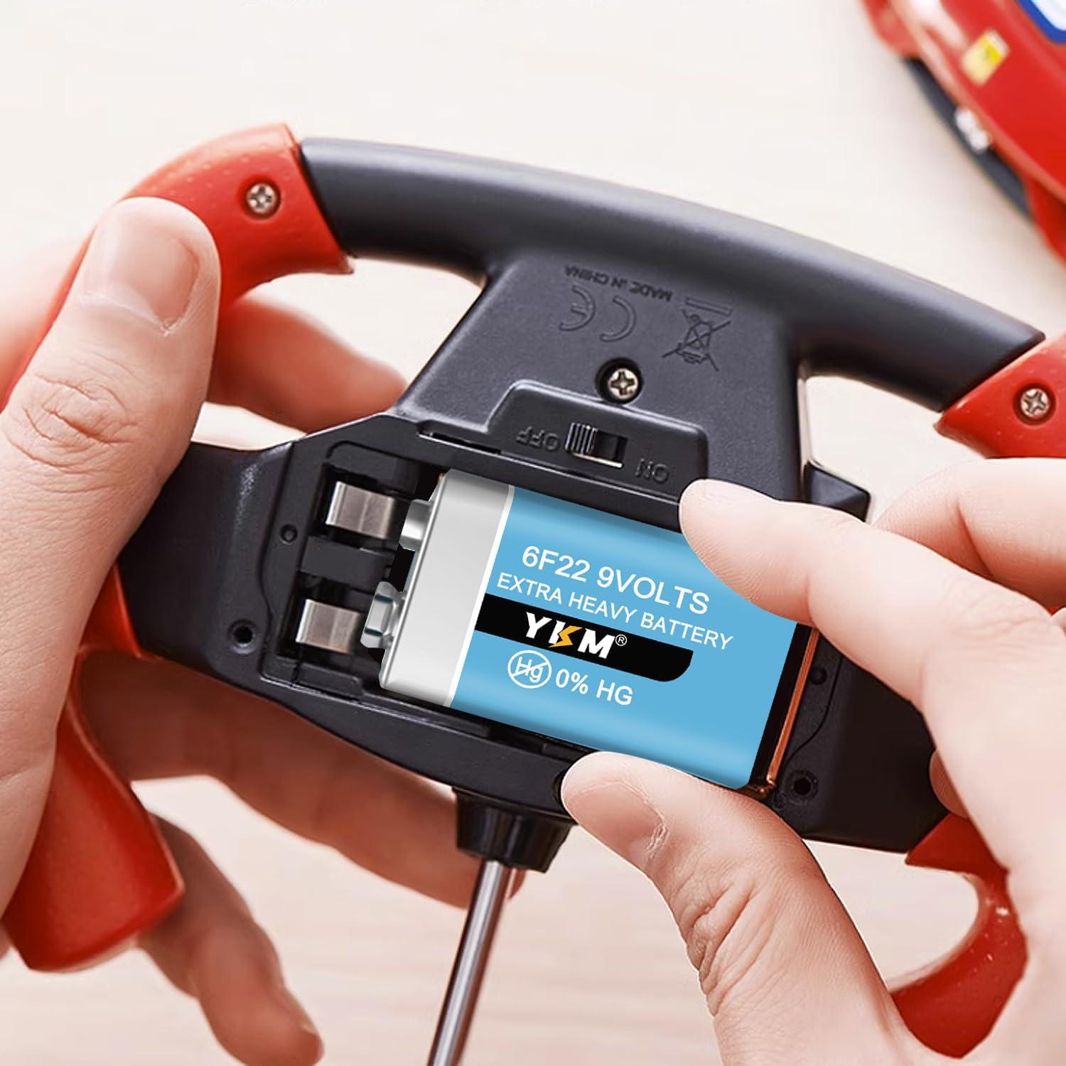 Baterías 9V YKM Carbono Zinc para Detector de Humo - Paquete de 2