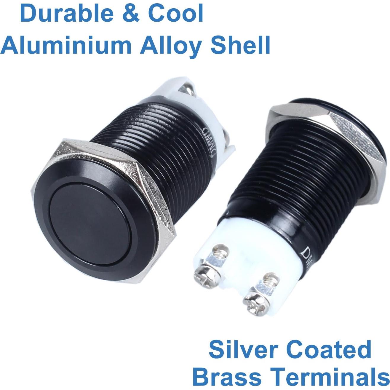 Paquete de 2 Interruptores Metálicos Impermeables 16mm DMWD