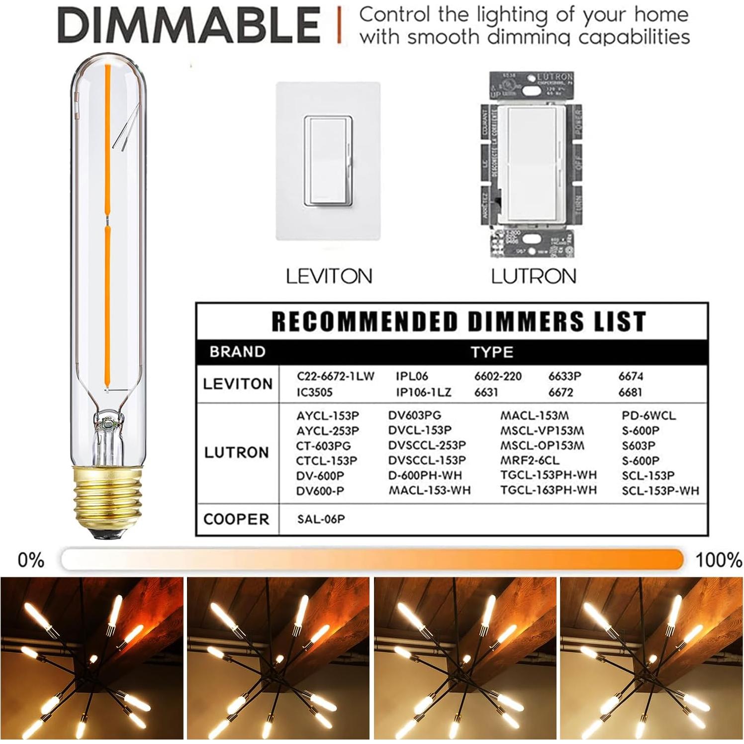 Bombilla LED E26 4W 2700K Regulable Paquete de 6