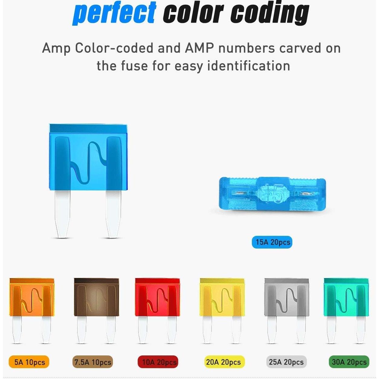 Adaptador de Fusible Tap Nilight 50034R 10PCS + 120 Fusibles Mini