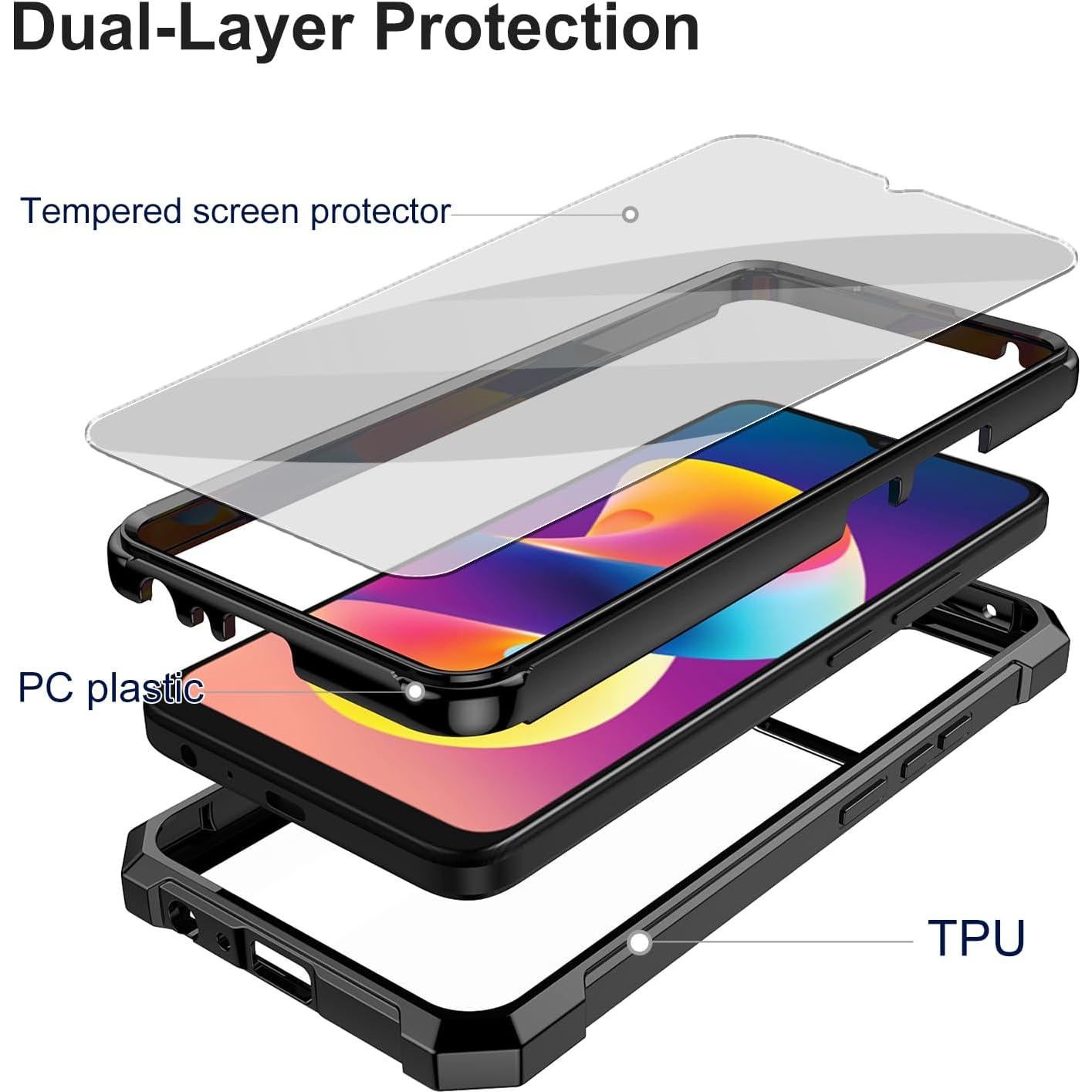 Funda Ailiber Doble Capa para TCL K24 K23 50 LE con Protector