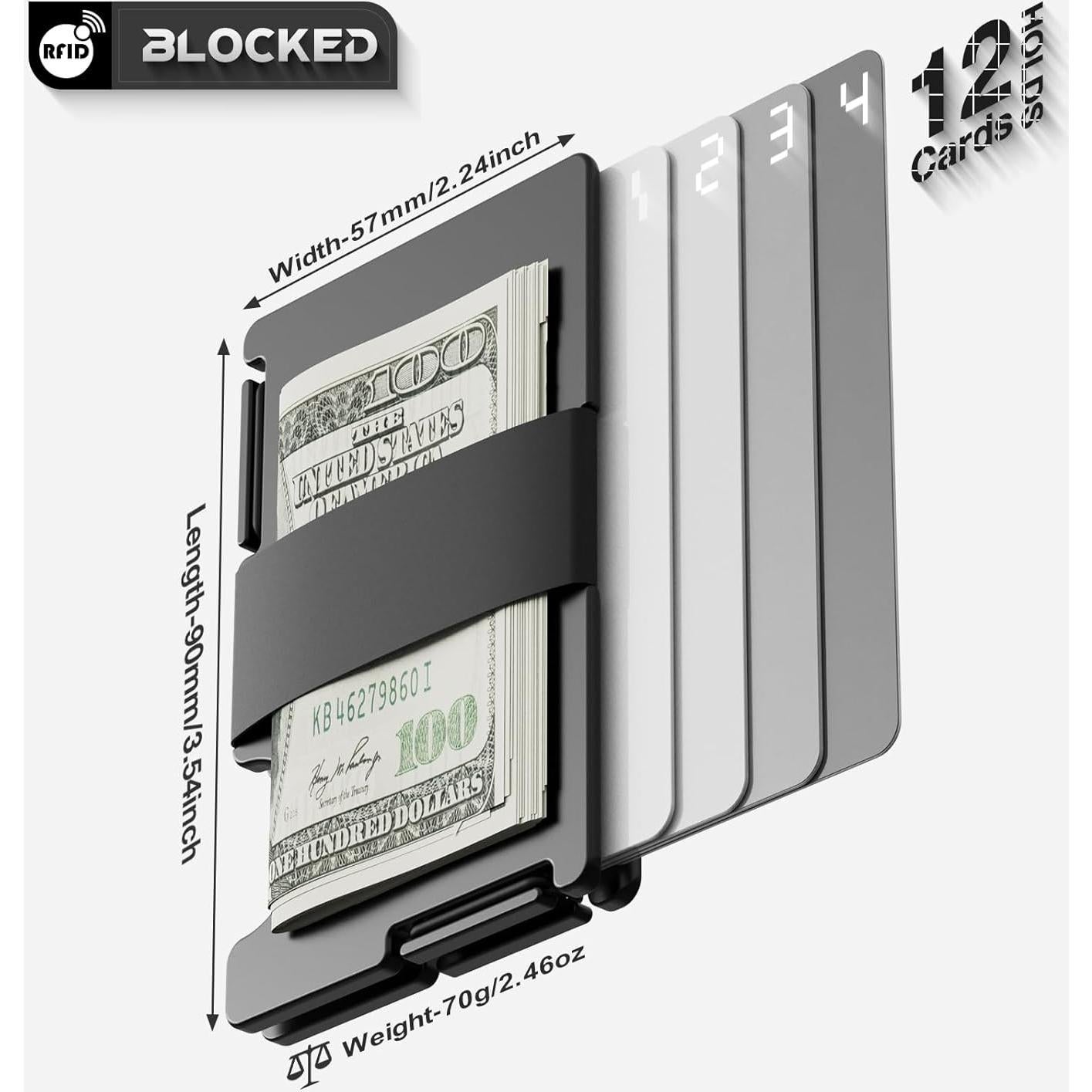 Billetera delgada MIFANYO PM-01 con bloqueo RFID, negra