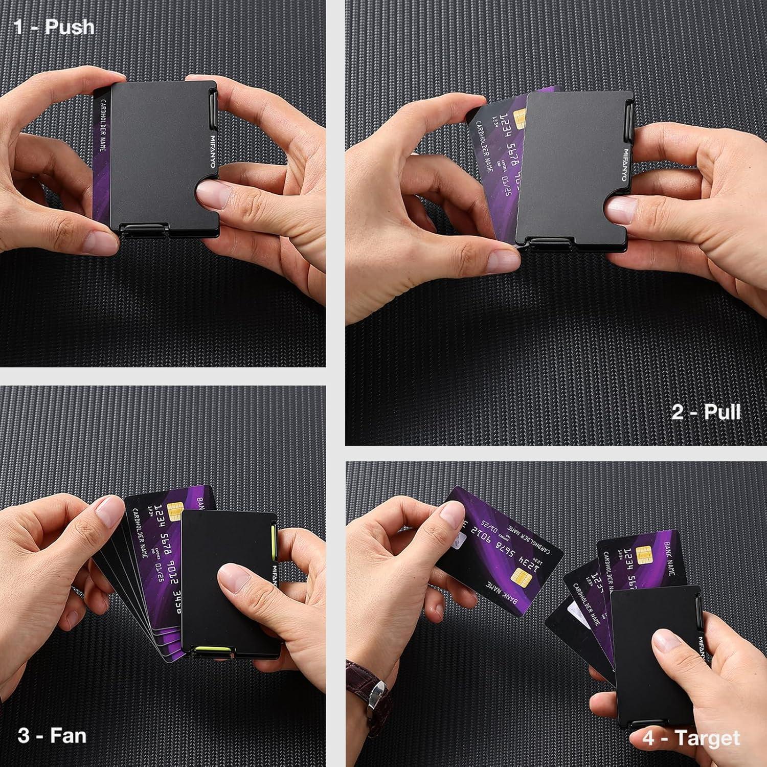 Billetera delgada MIFANYO PM-01 con bloqueo RFID, negra