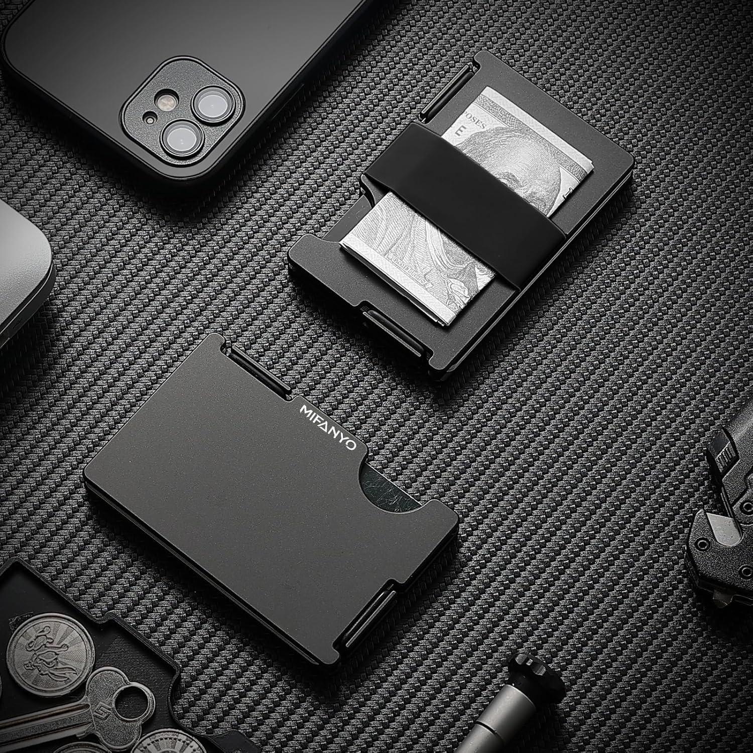 Billetera delgada MIFANYO PM-01 con bloqueo RFID, negra