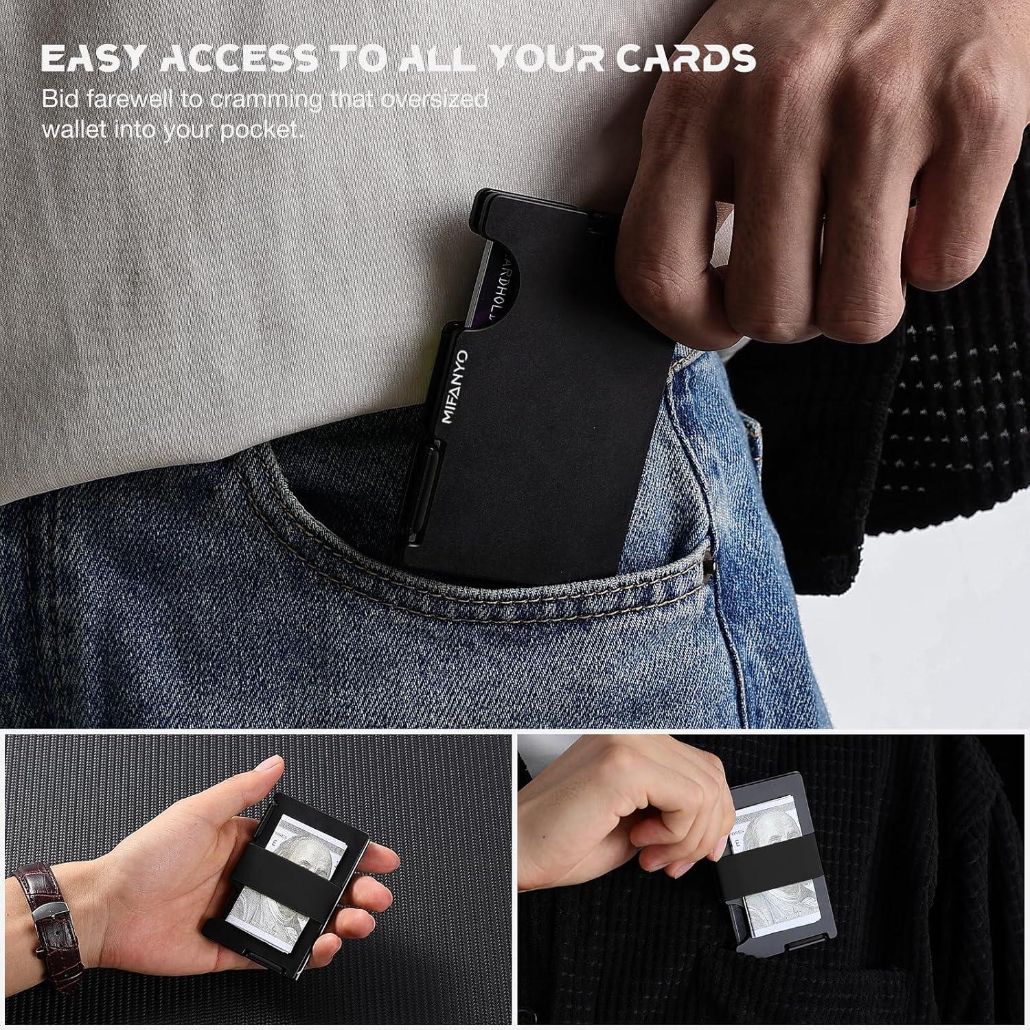 Billetera delgada MIFANYO PM-01 con bloqueo RFID, negra