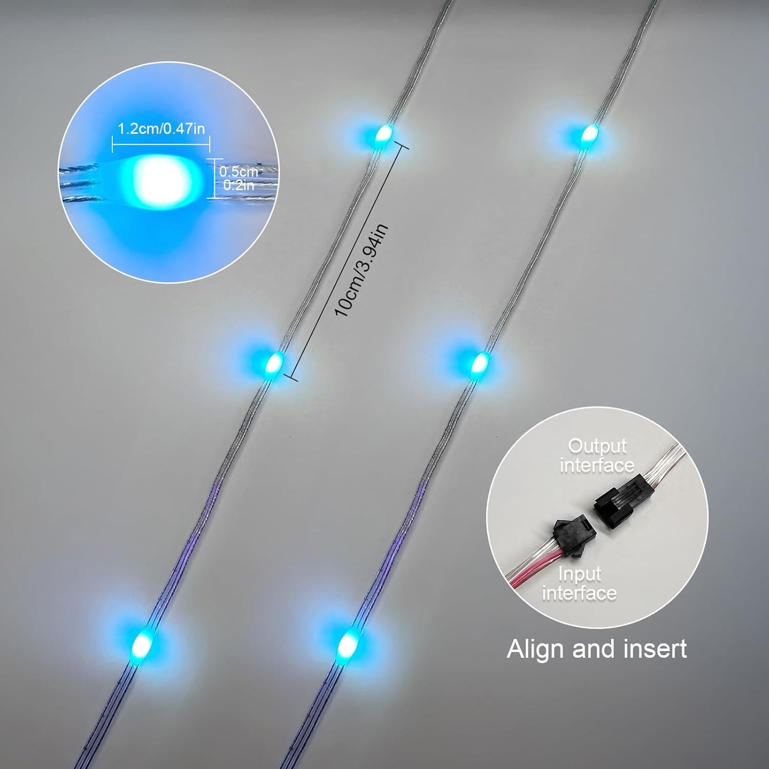 Luces de Cuerda LED WS2812B RGB 50 LEDs 5m DC5V Decoración