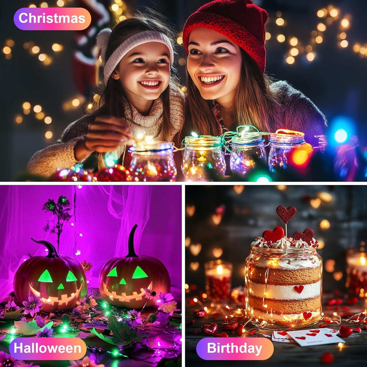 Luces de Cuerda LED WS2812B RGB 50 LEDs 5m DC5V Decoración