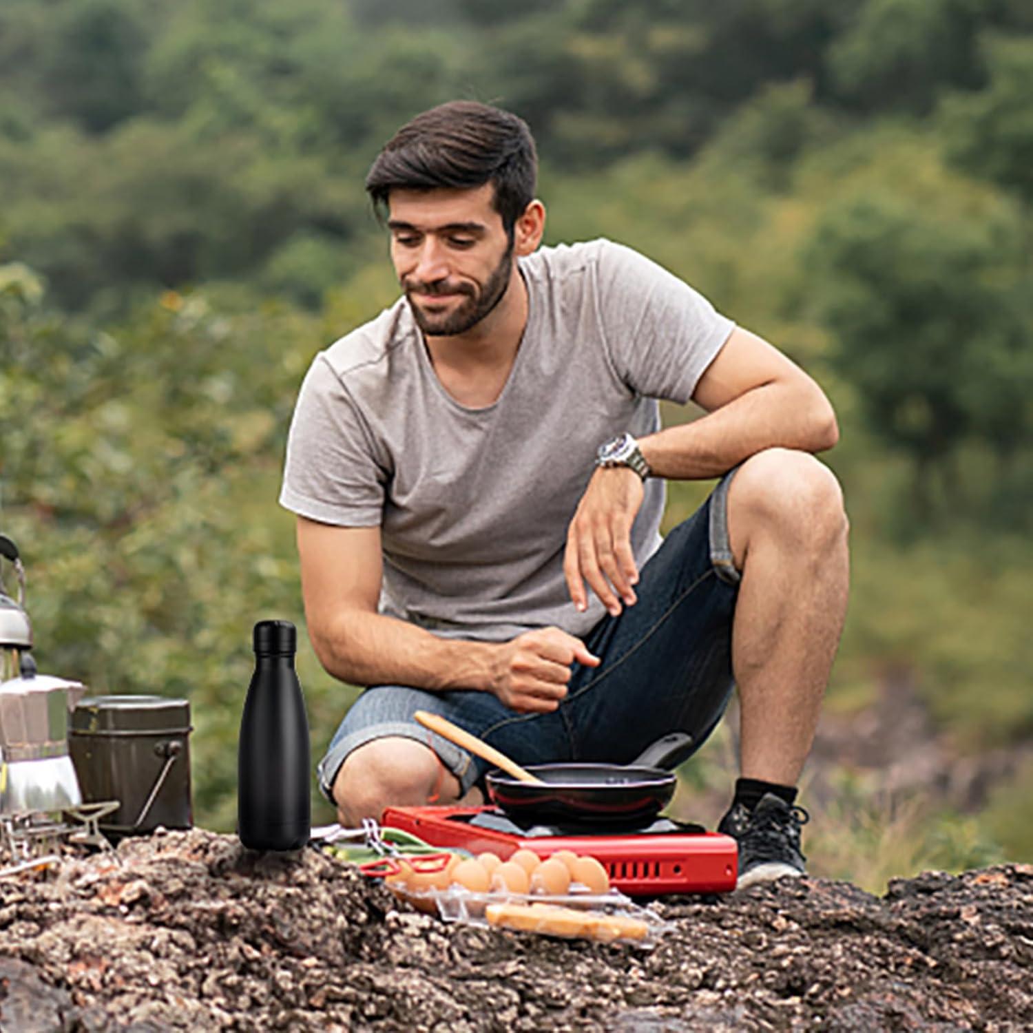 Botella de Agua Aislada YEBTS Life 0.35L Acero Inoxidable Negro