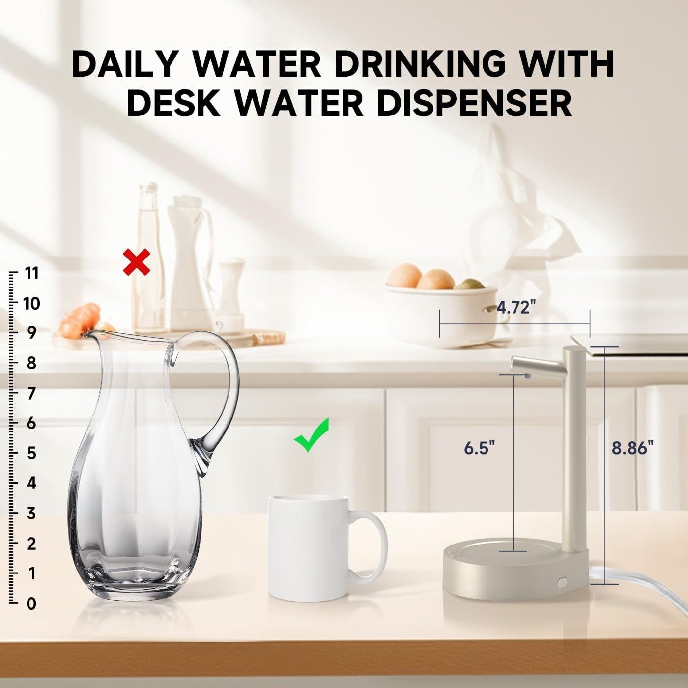 Dispensador de Agua Eléctrico Mottinhill 5 Galones Beige