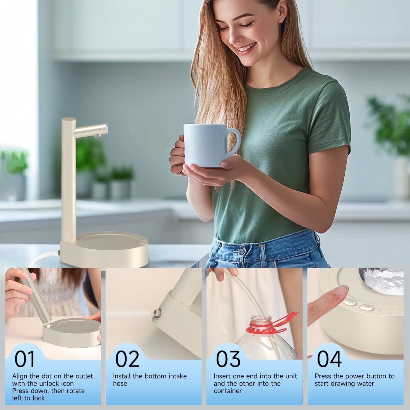 Dispensador de Agua Eléctrico Mottinhill 5 Galones Beige